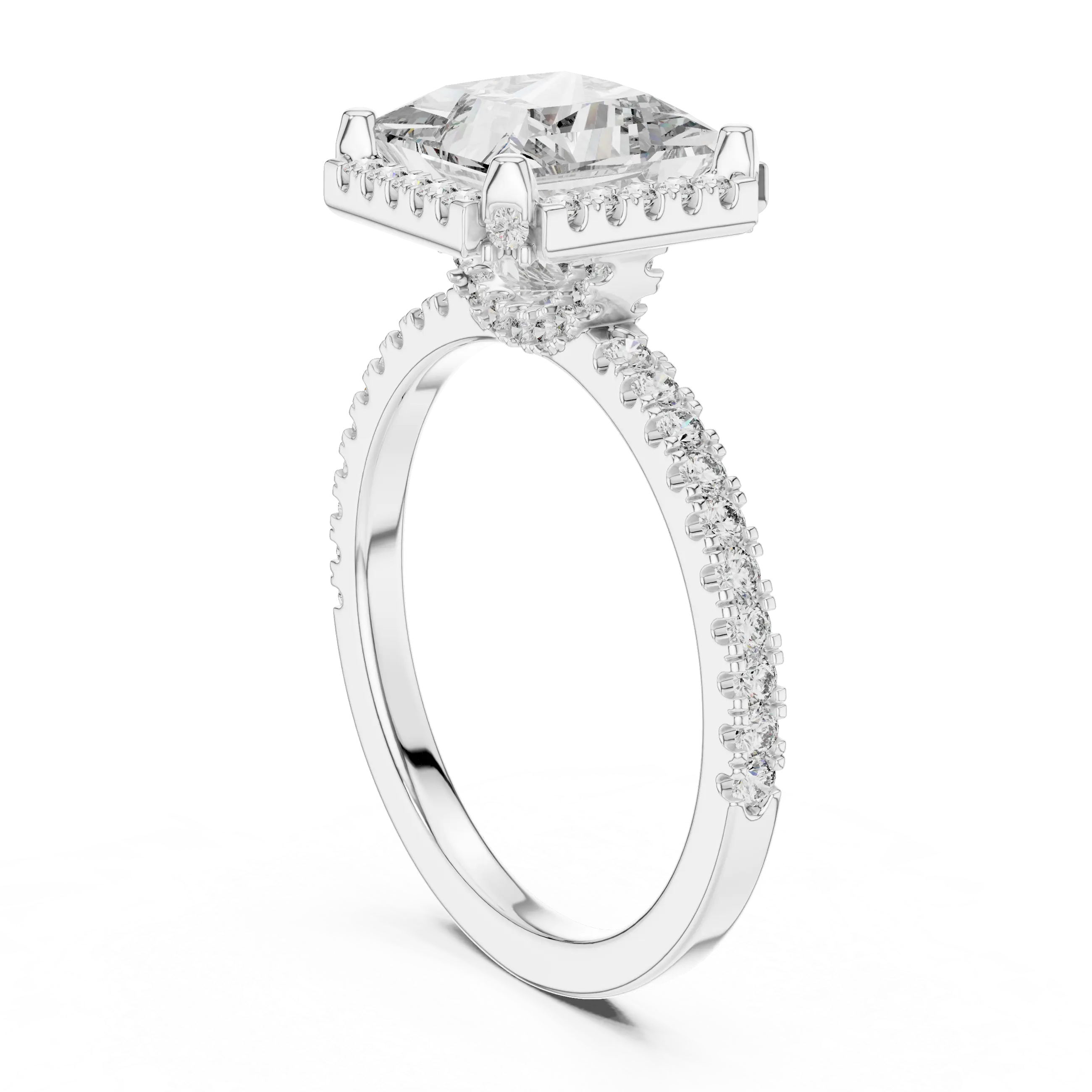 MJR037 - Princess Cut Glitzy Border French Set Ring