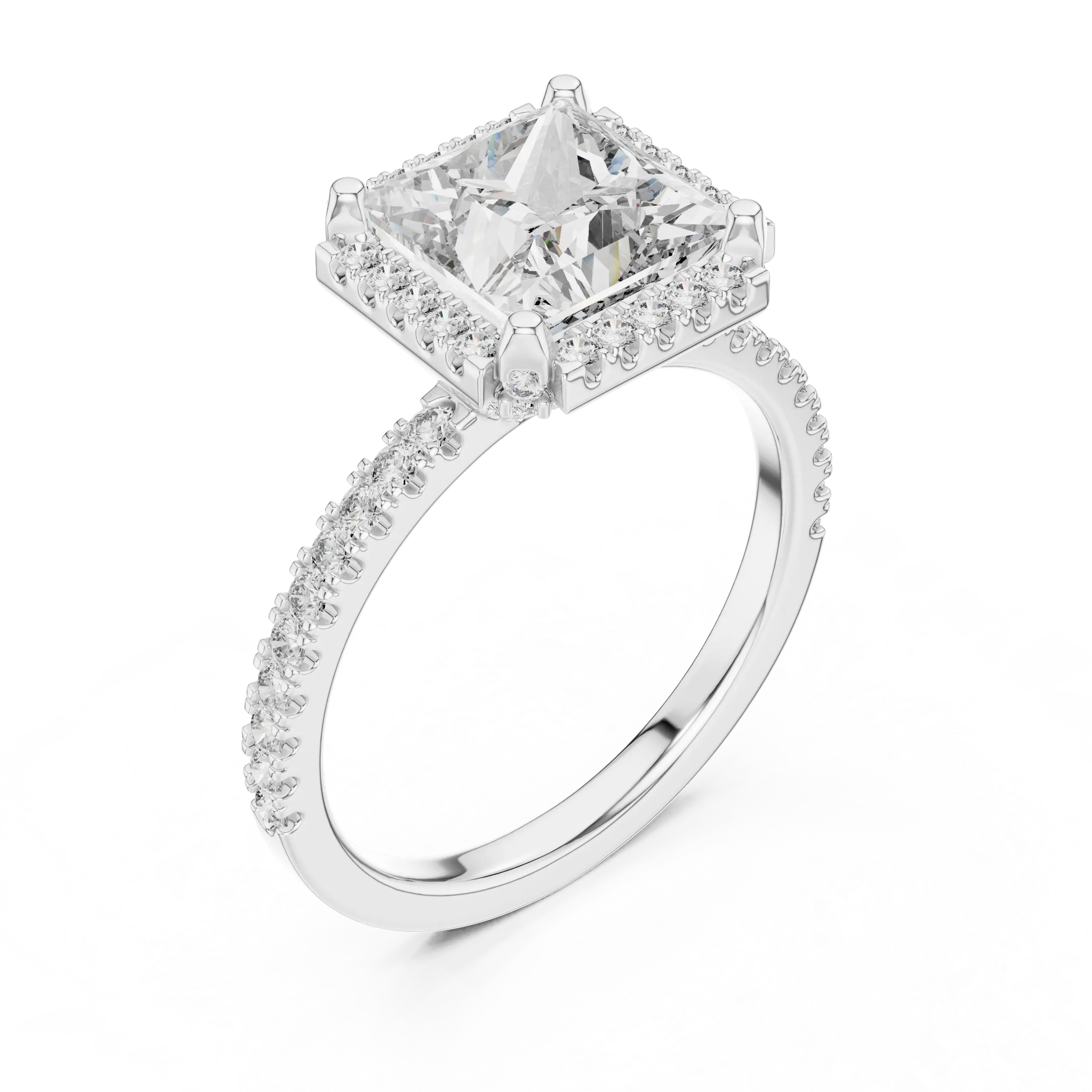 MJR037 - Princess Cut Glitzy Border French Set Ring