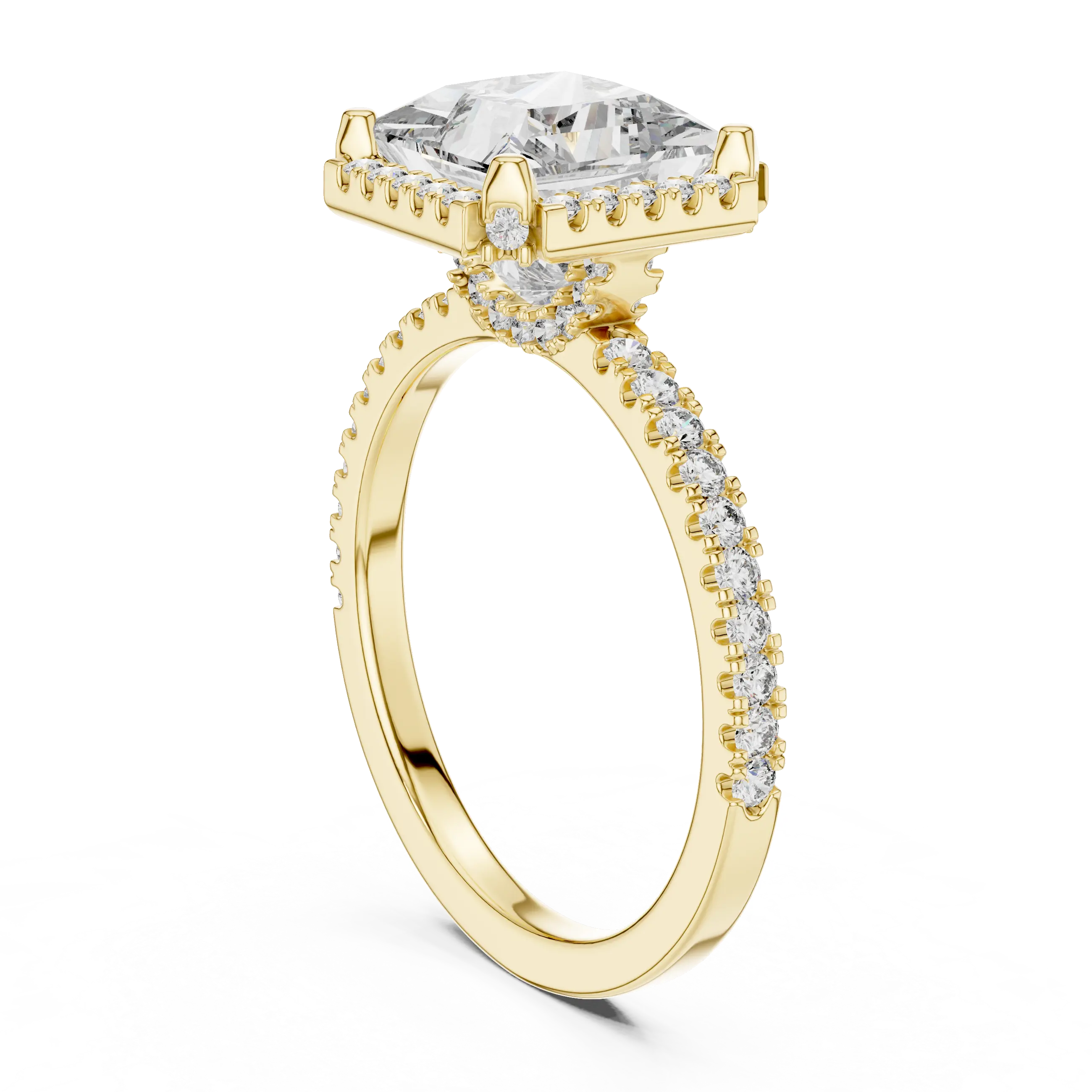MJR037 - Princess Cut Glitzy Border French Set Ring
