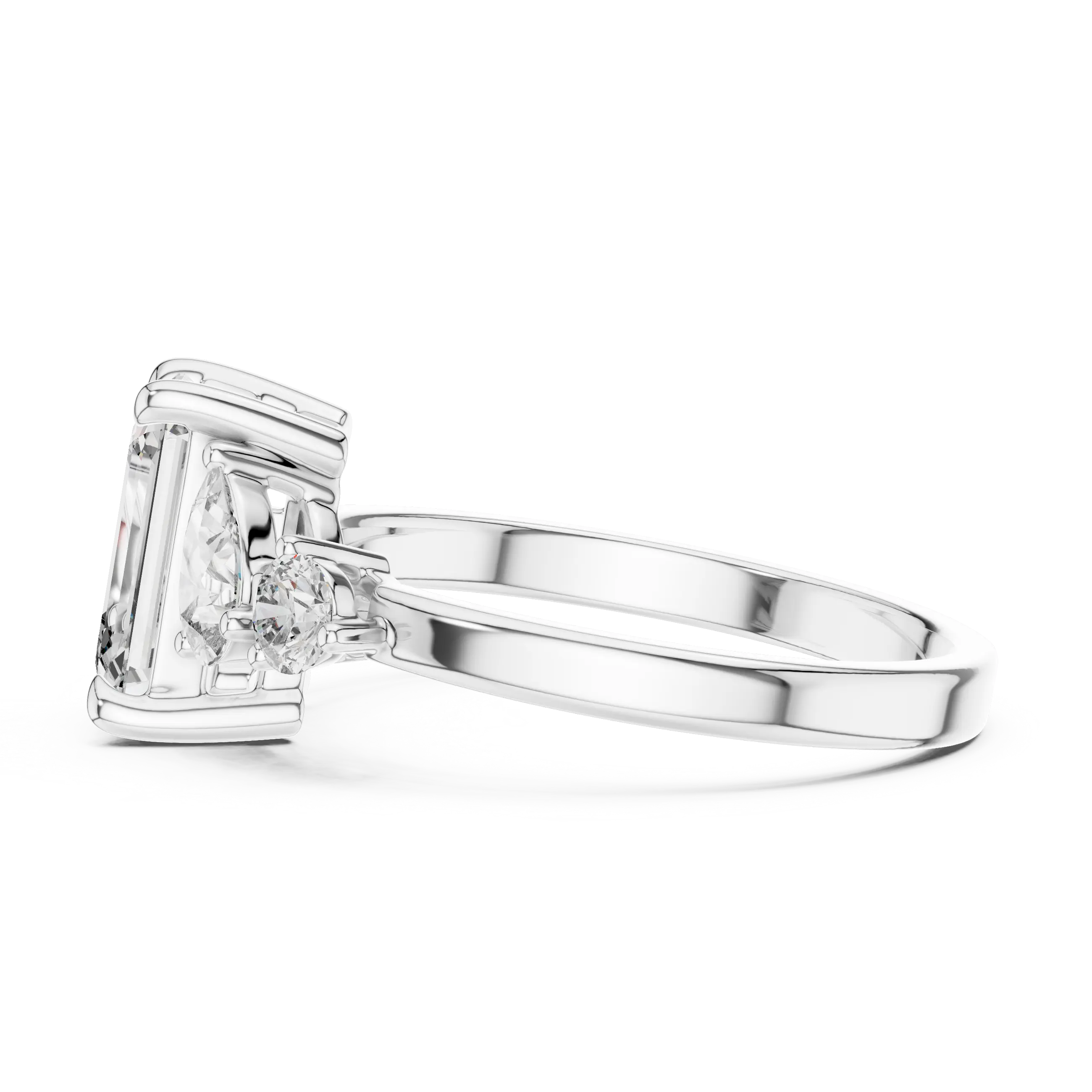 MJR038 - Modern Parallel Facet Cluster Tapered Band Ring
