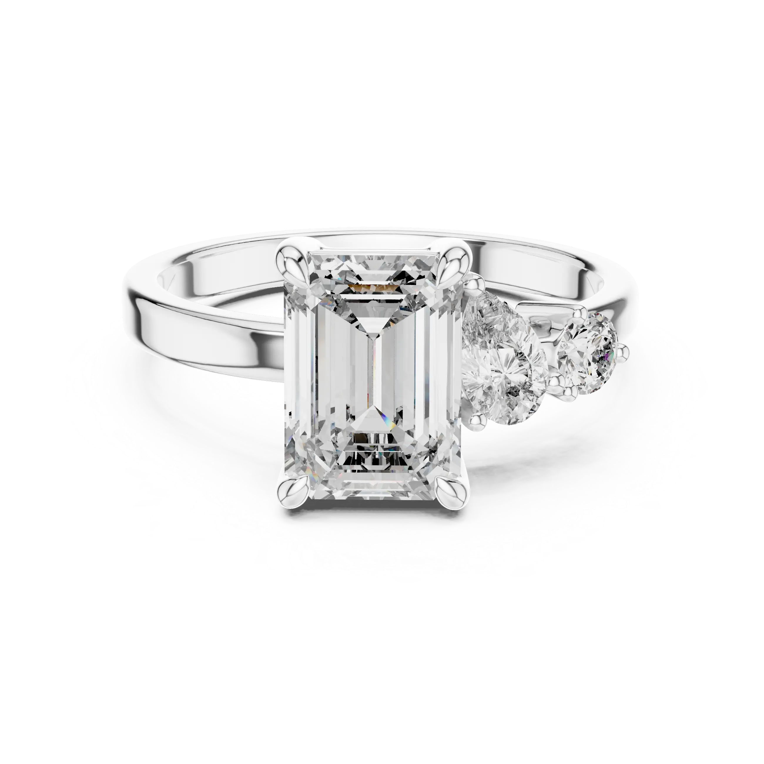 MJR038 - Modern Parallel Facet Cluster Tapered Band Ring