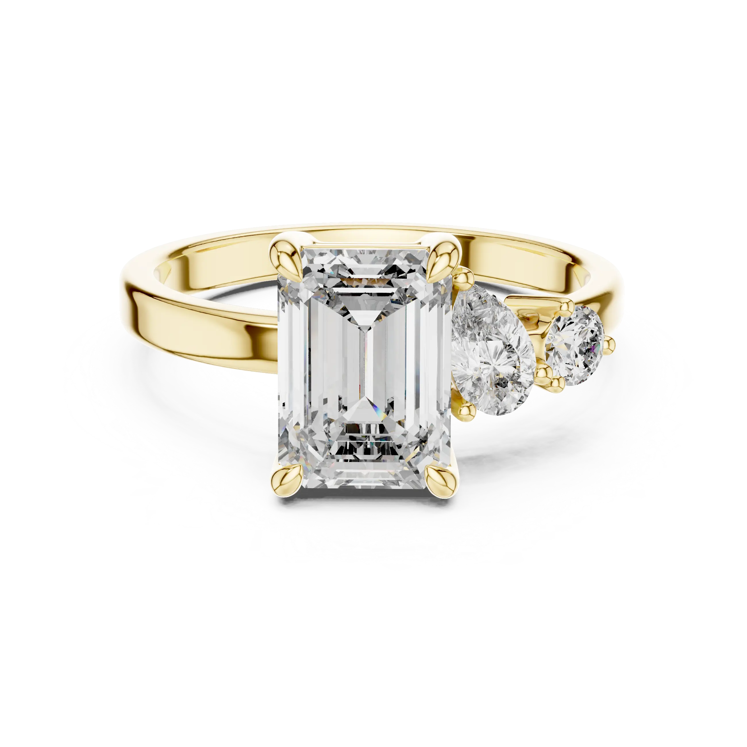 MJR038 - Modern Parallel Facet Cluster Tapered Band Ring