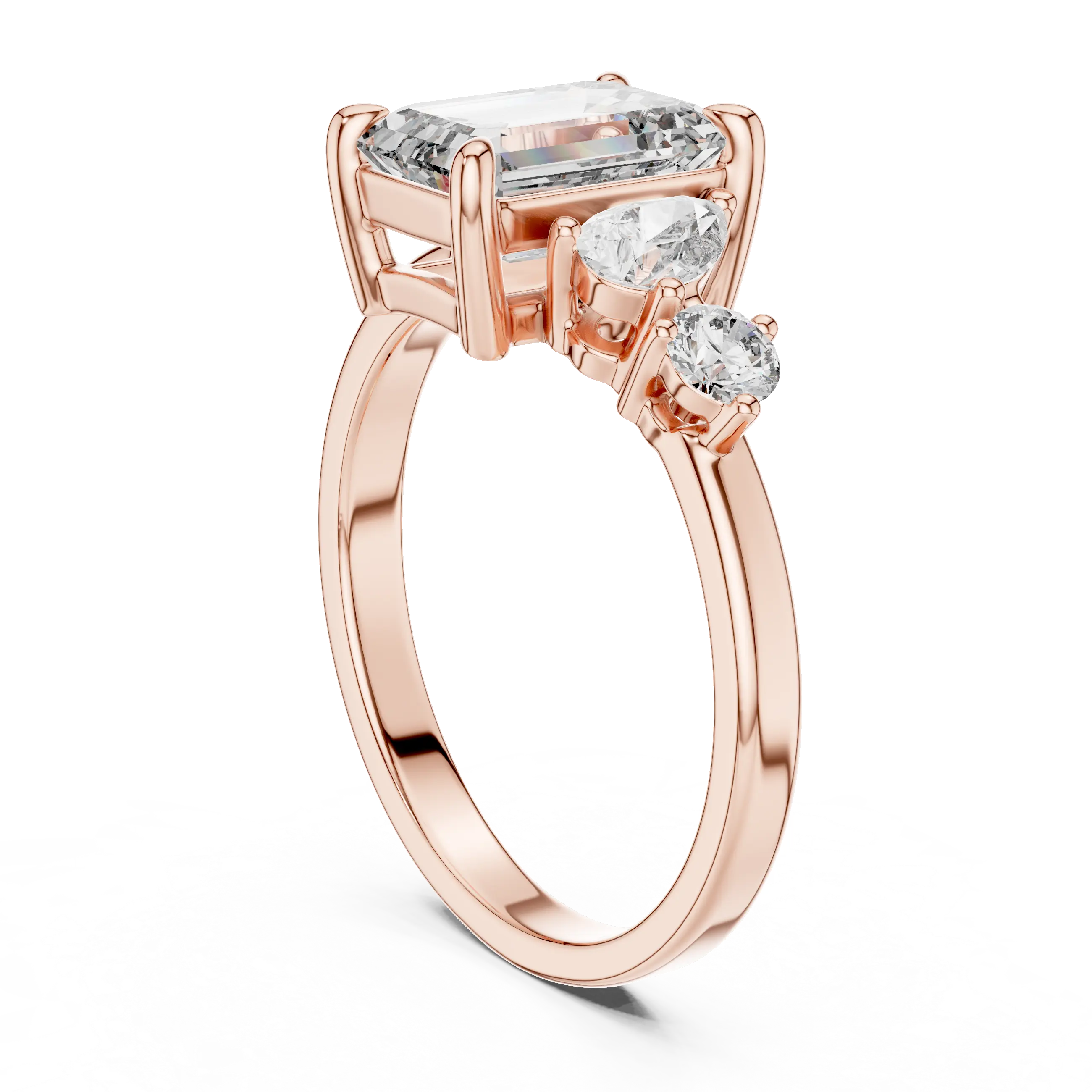 MJR038 - Modern Parallel Facet Cluster Tapered Band Ring