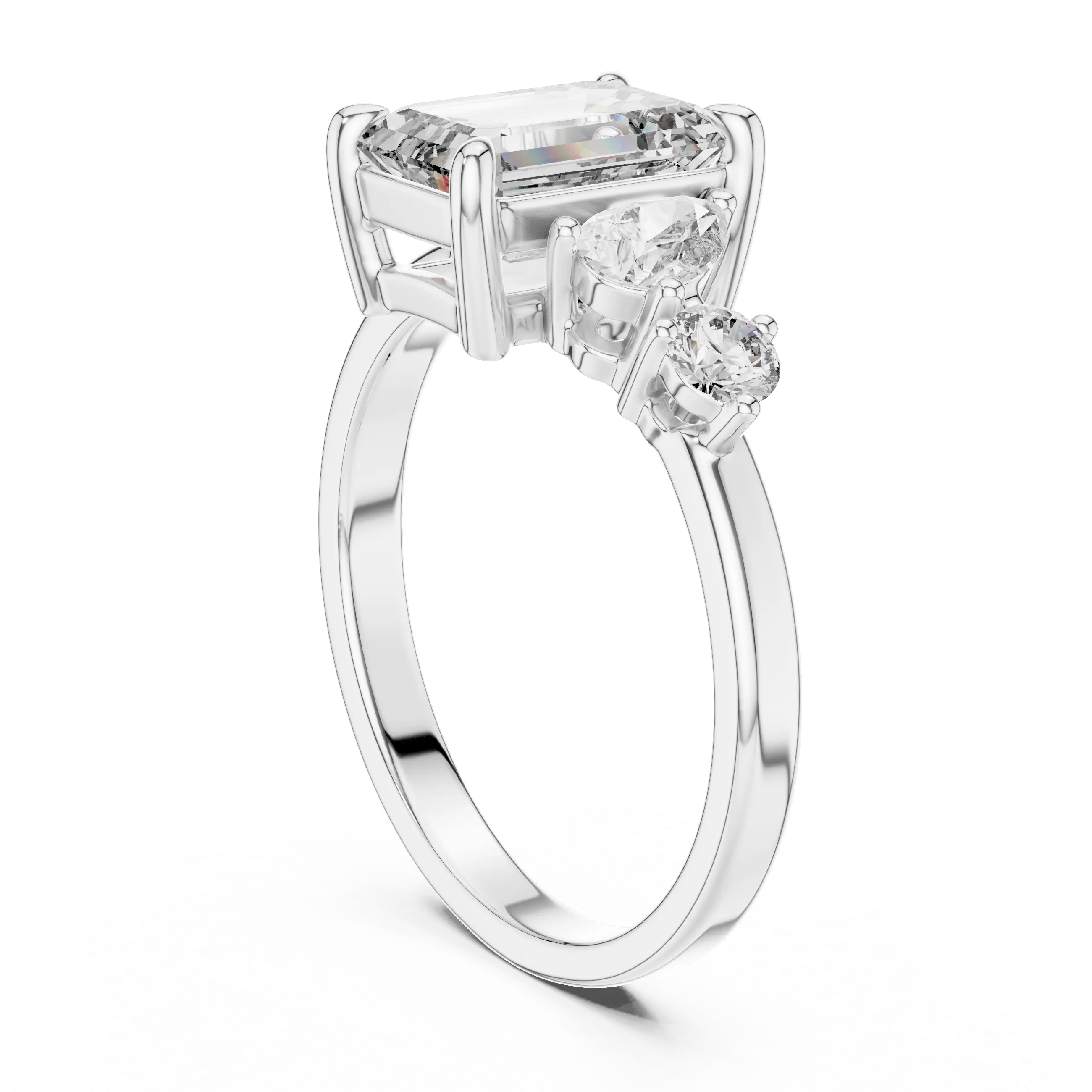 MJR038 - Modern Parallel Facet Cluster Tapered Band Ring
