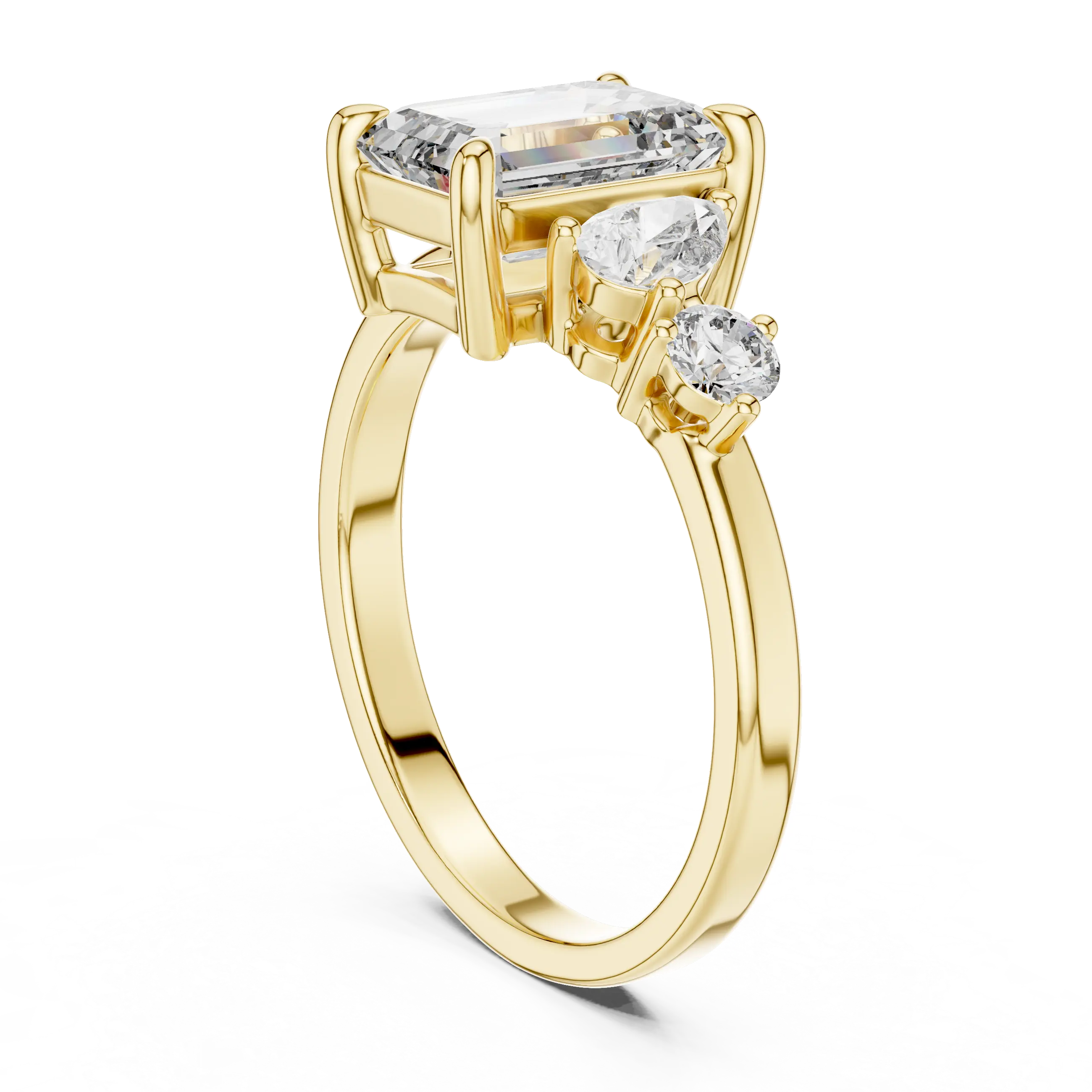 MJR038 - Modern Parallel Facet Cluster Tapered Band Ring