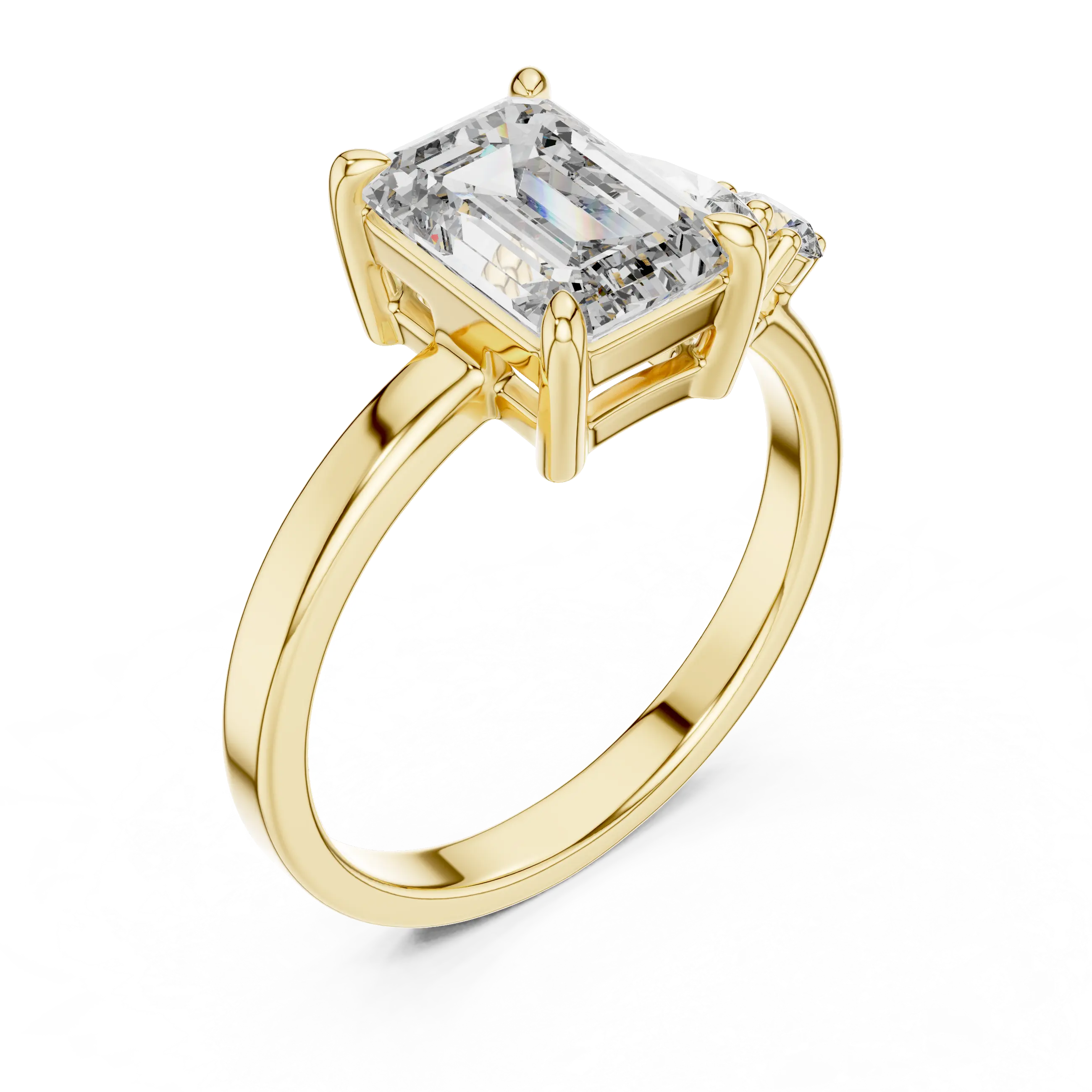 MJR038 - Modern Parallel Facet Cluster Tapered Band Ring