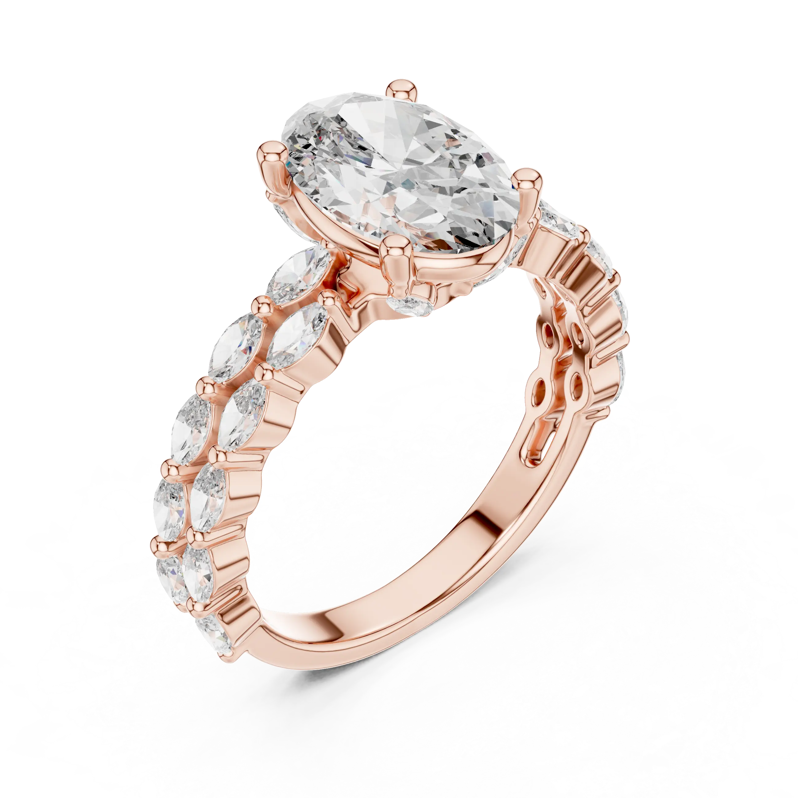 MJR039 - Luxe Layered Shank Navette Cluster Ring
