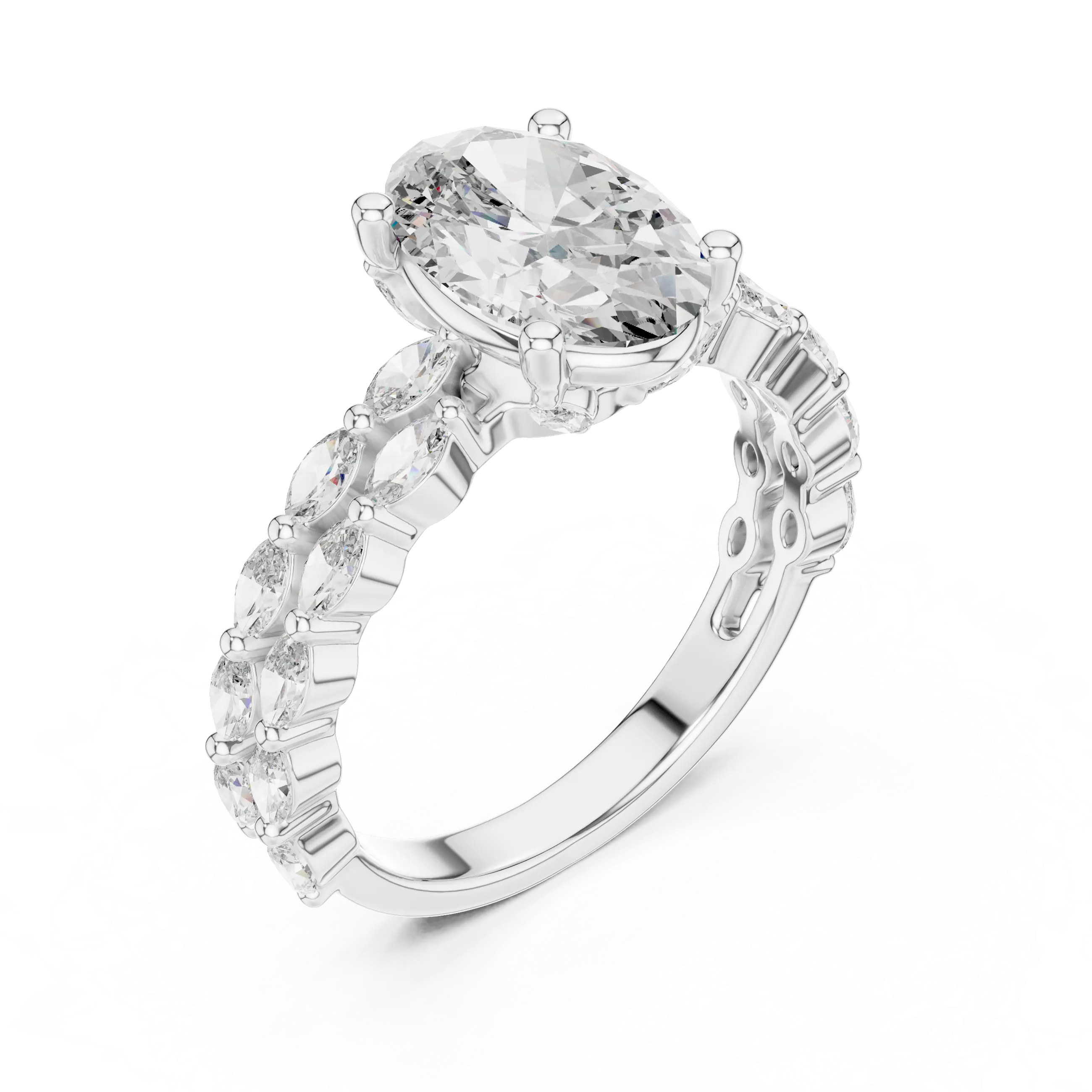 MJR039 - Luxe Layered Shank Navette Cluster Ring