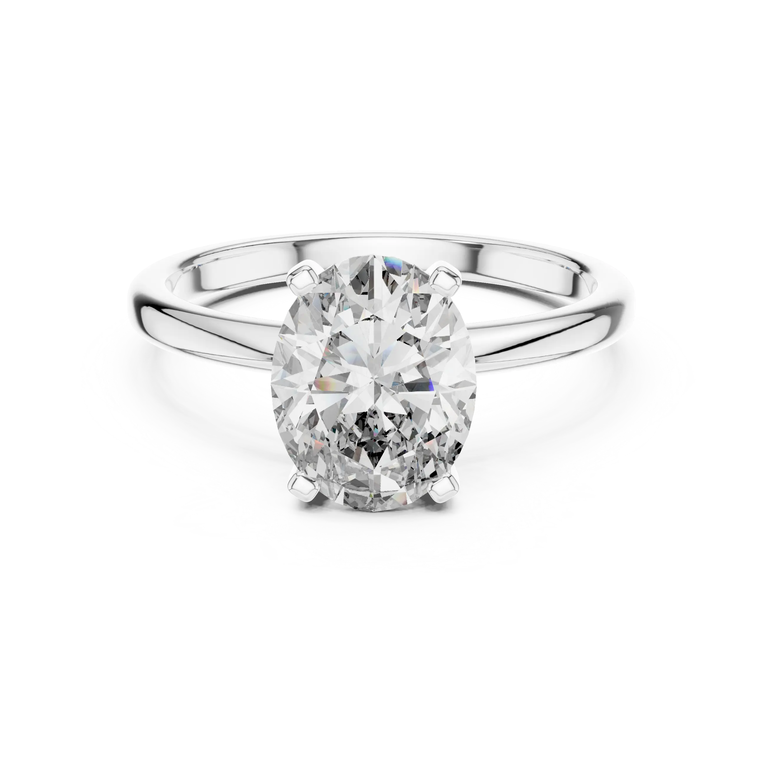 MJR040 - Elegant High Mount Brilliant Oval Bridal Ring