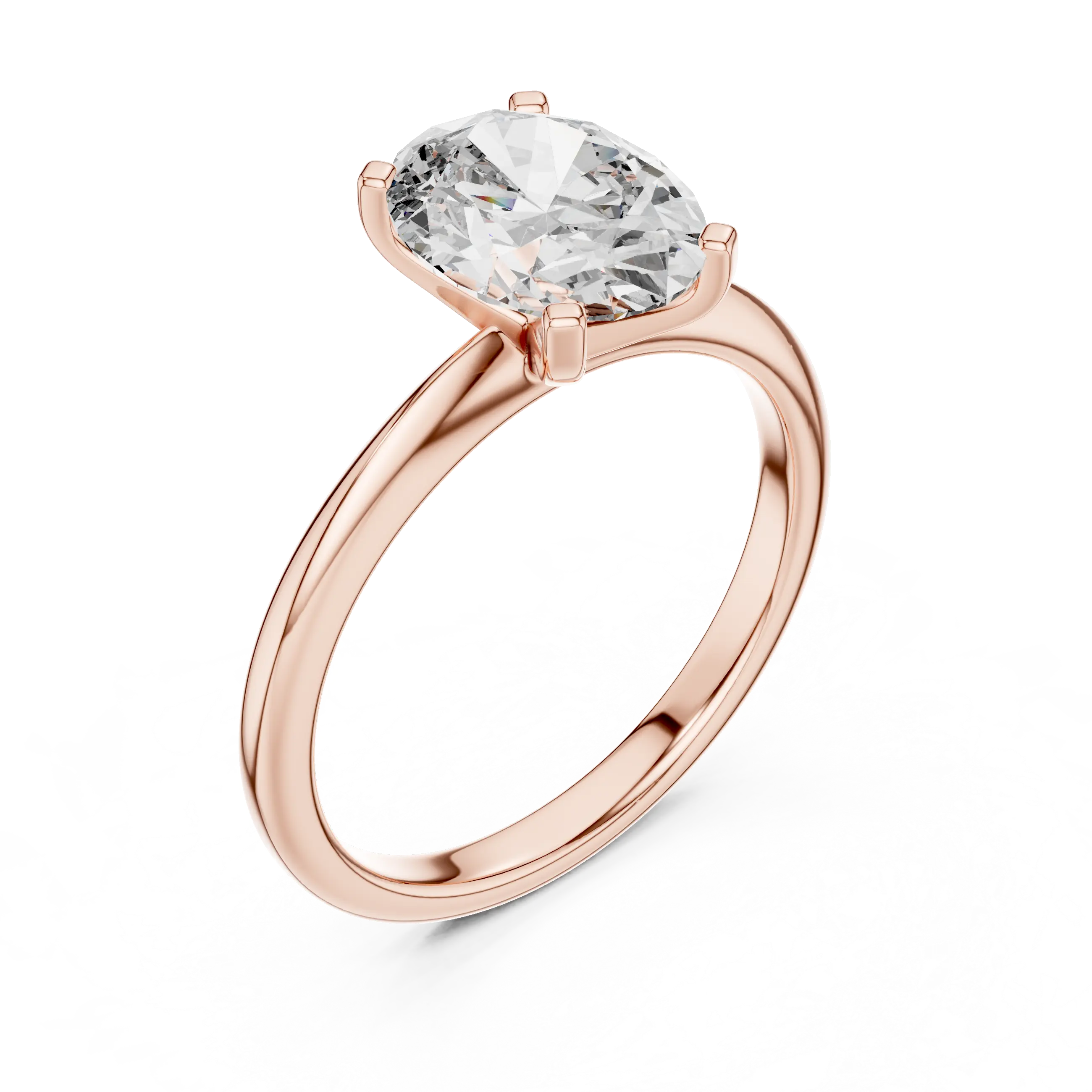 MJR040 - Elegant High Mount Brilliant Oval Bridal Ring