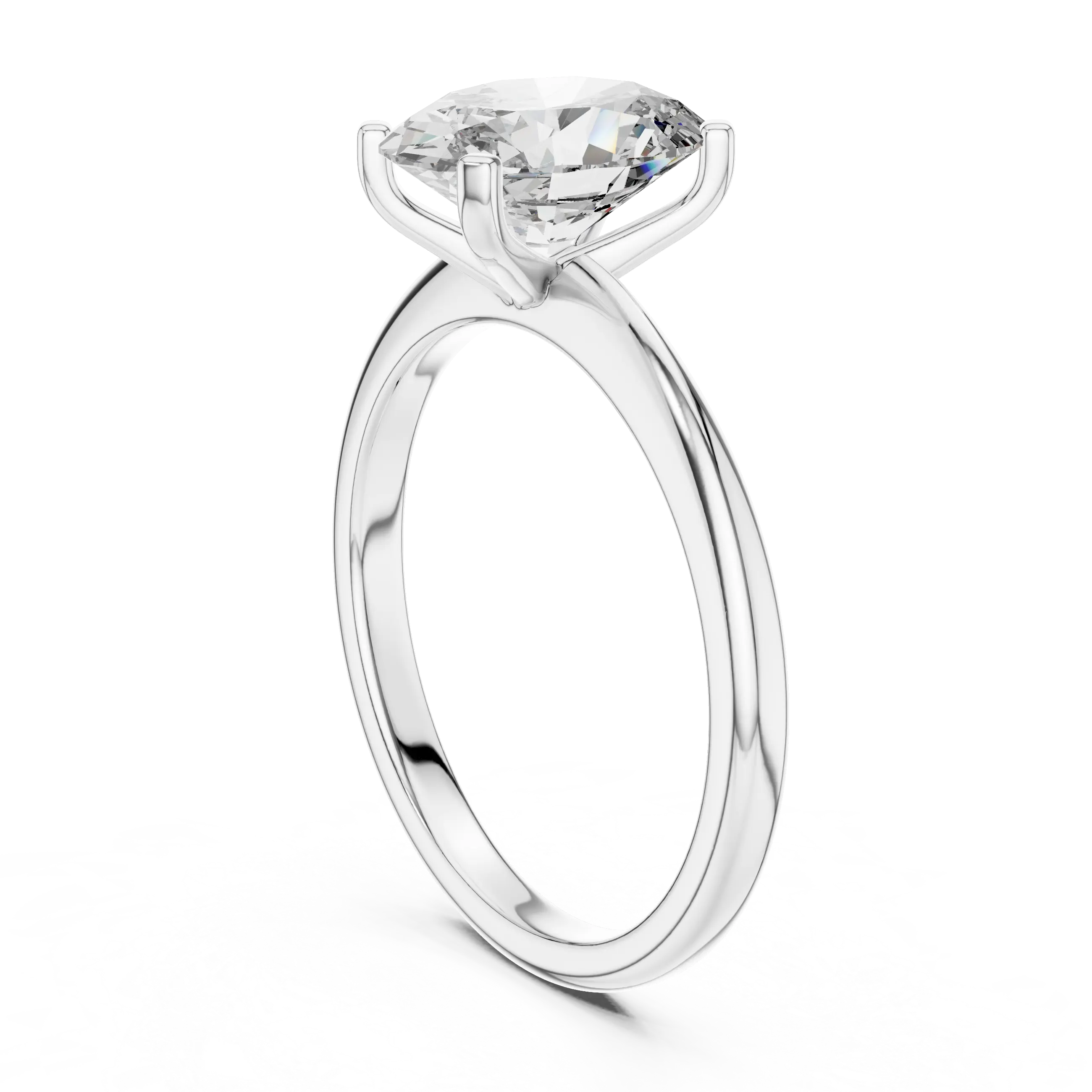 MJR040 - Elegant High Mount Brilliant Oval Bridal Ring