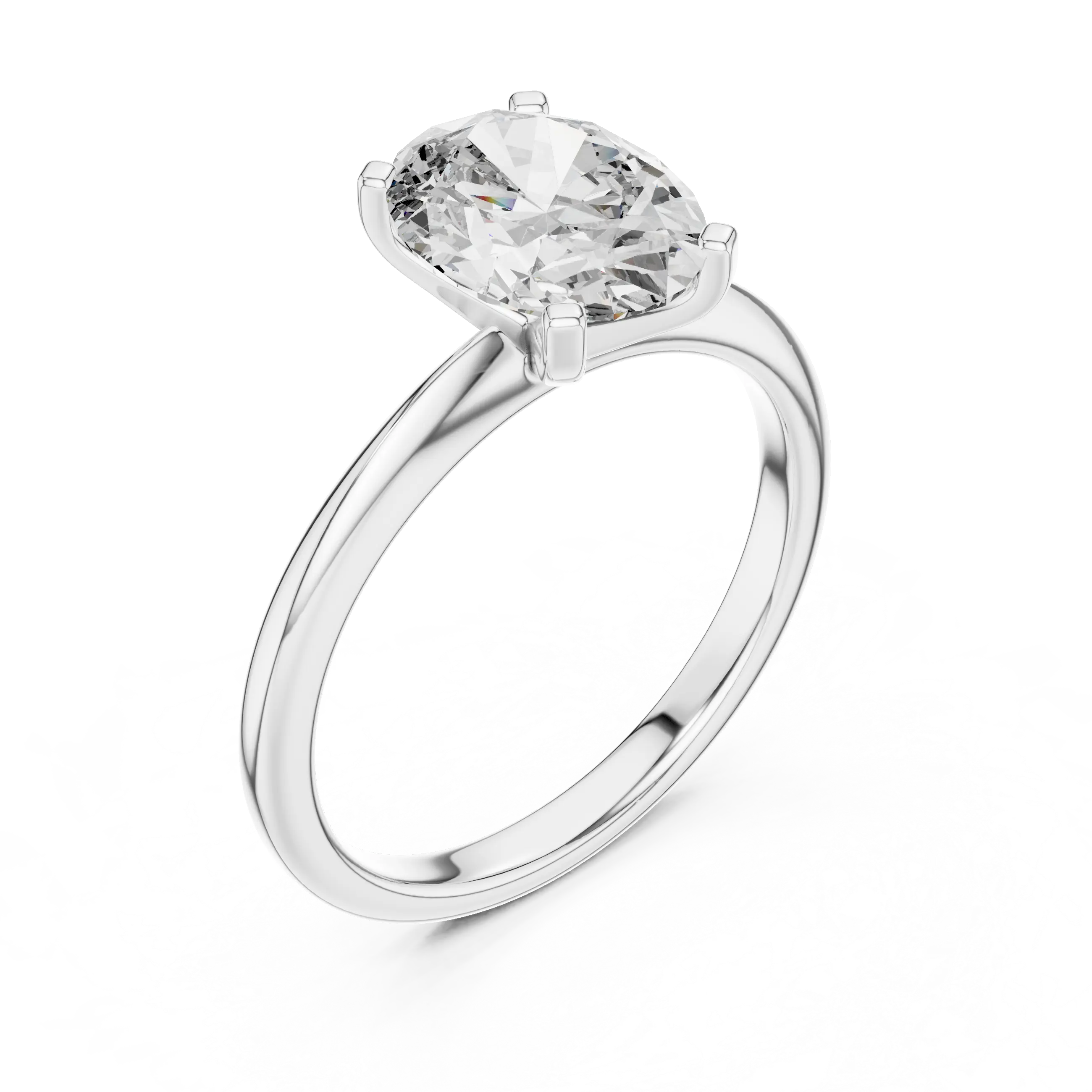 MJR040 - Elegant High Mount Brilliant Oval Bridal Ring