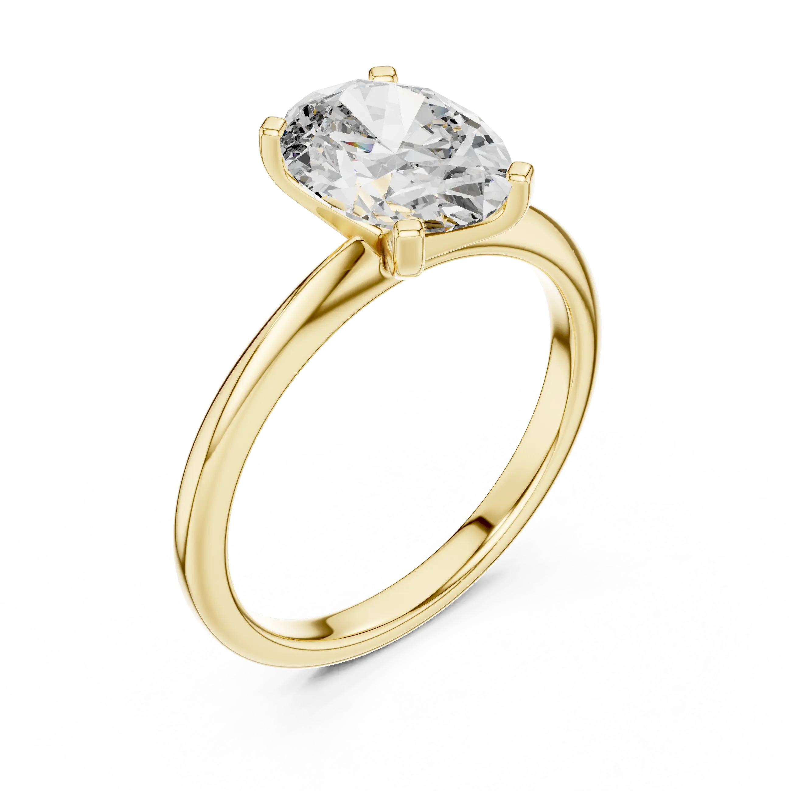MJR040 - Elegant High Mount Brilliant Oval Bridal Ring