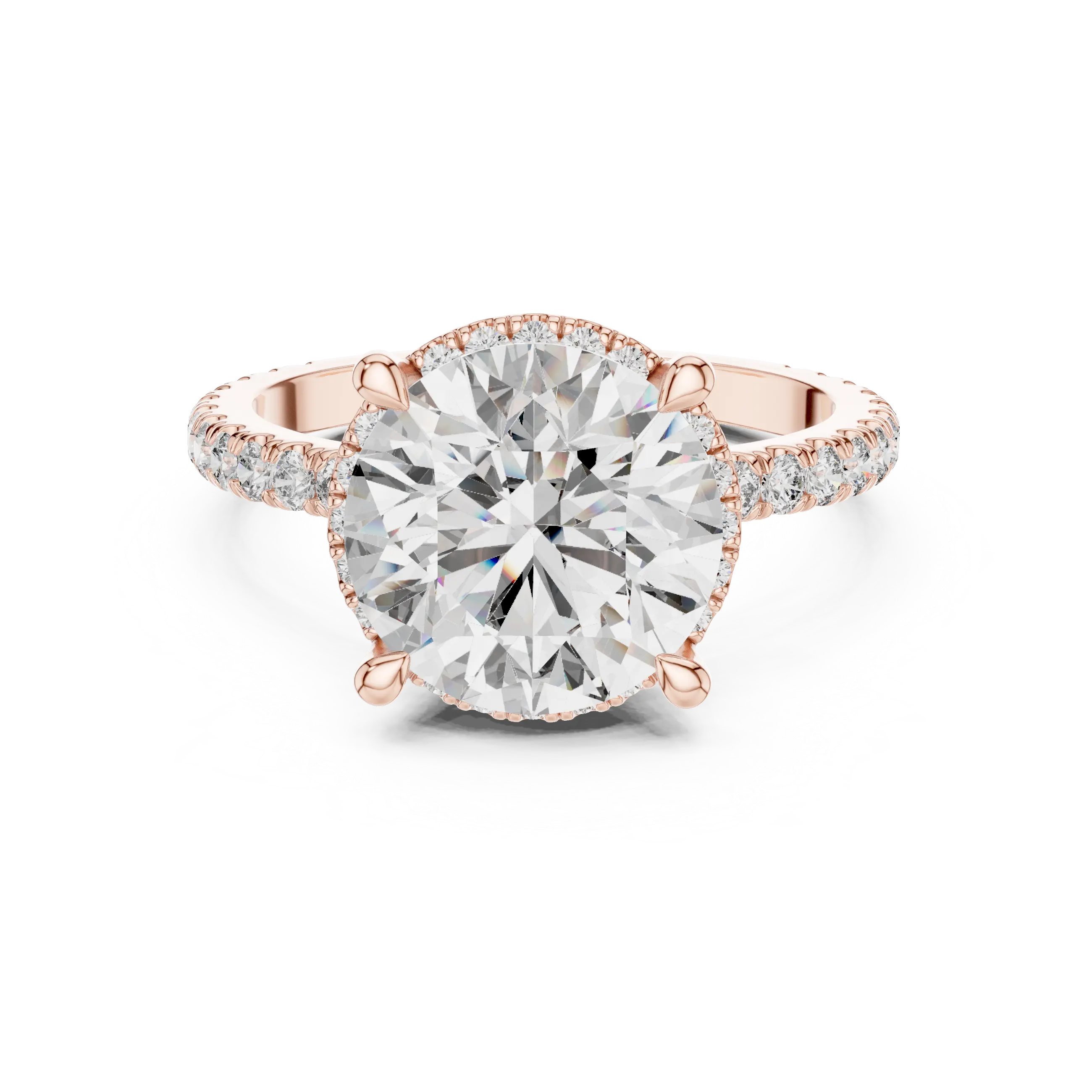MJR0115 - Round Center Stone Ring with Double Under-Halo Accent
