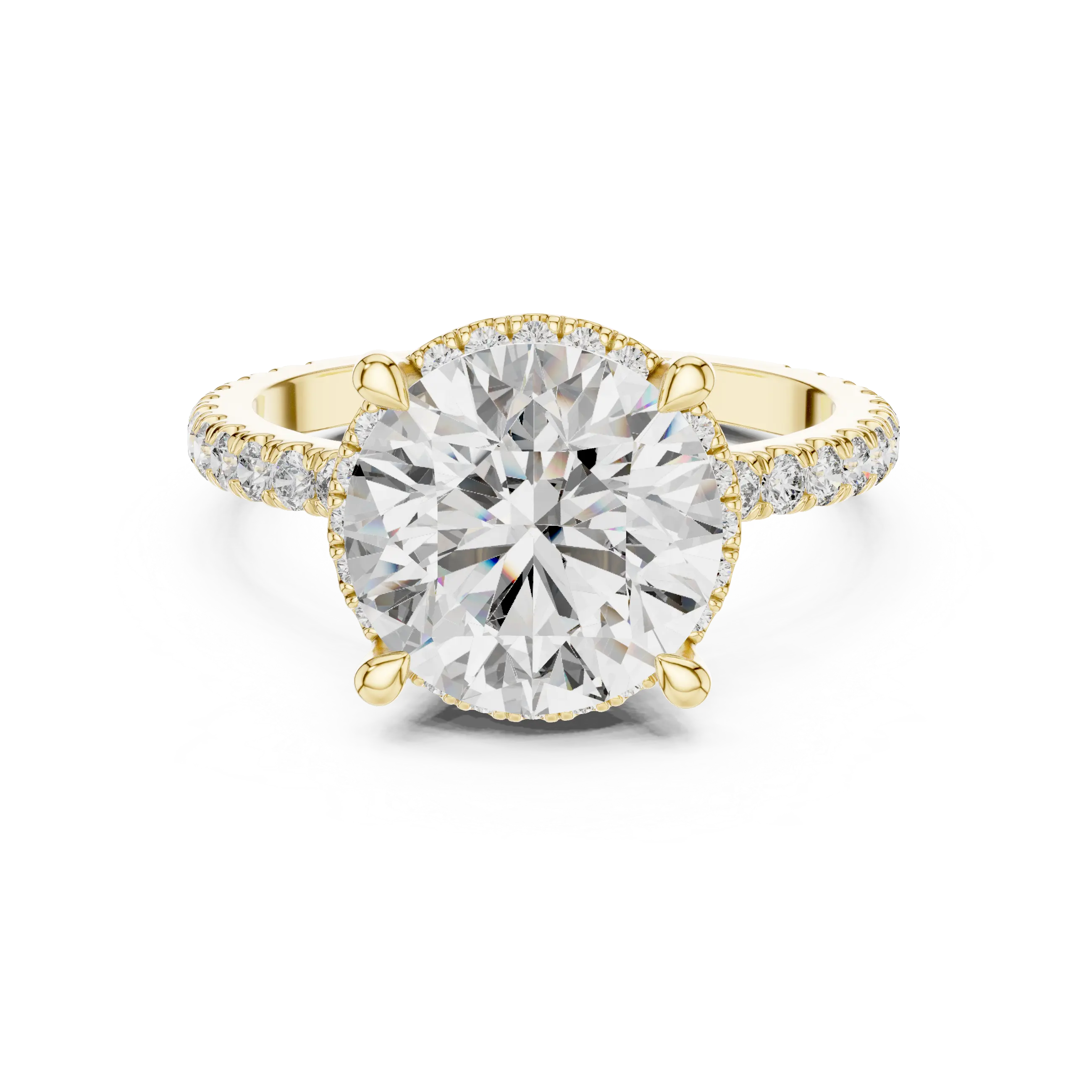 MJR0115 - Round Center Stone Ring with Double Under-Halo Accent