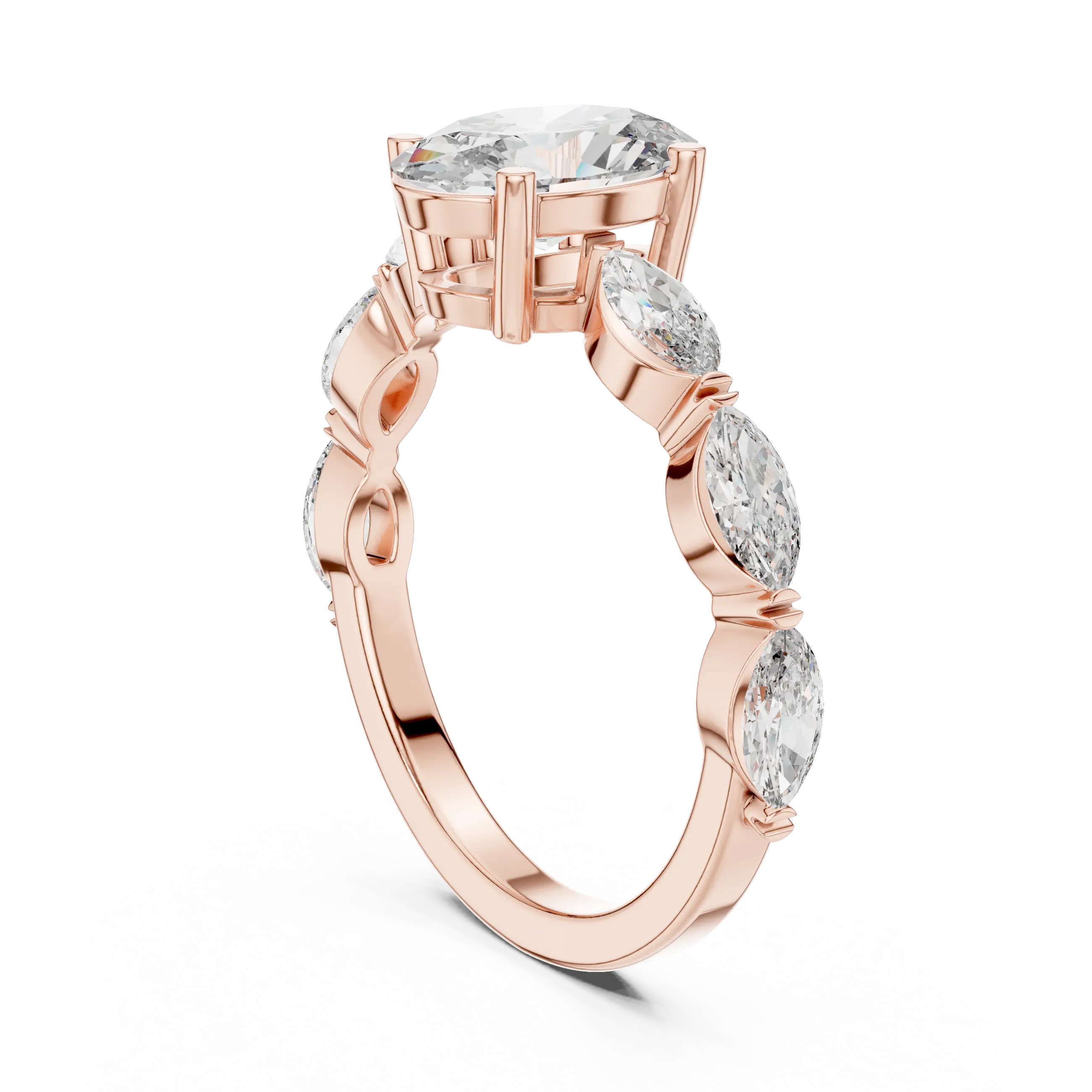 MJR0118 - Six-Prong Round Solitaire Ring with Hidden Sparkle Collar
