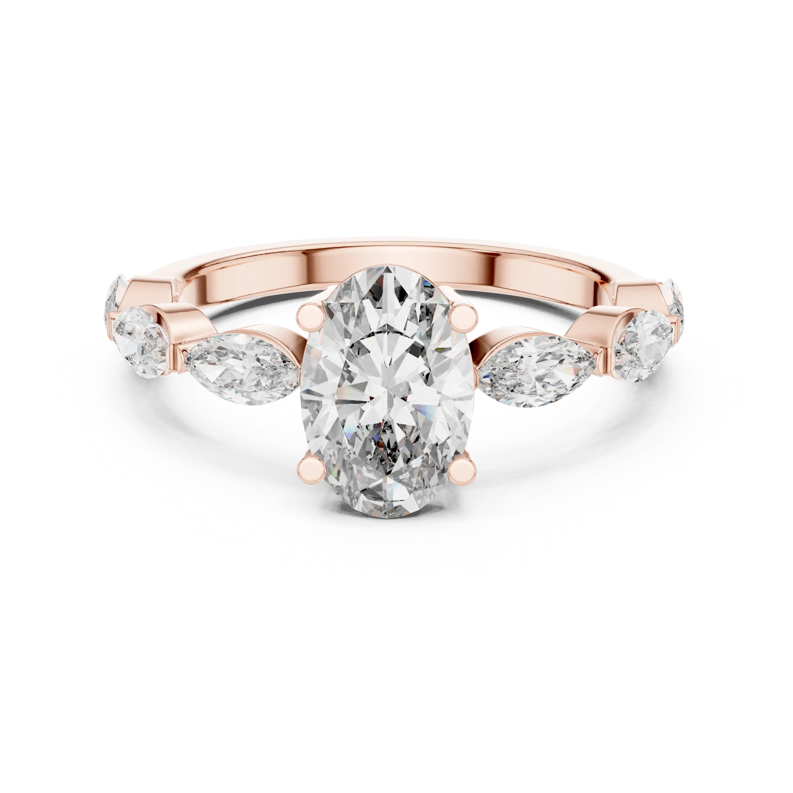 MJR0118 - Six-Prong Round Solitaire Ring with Hidden Sparkle Collar