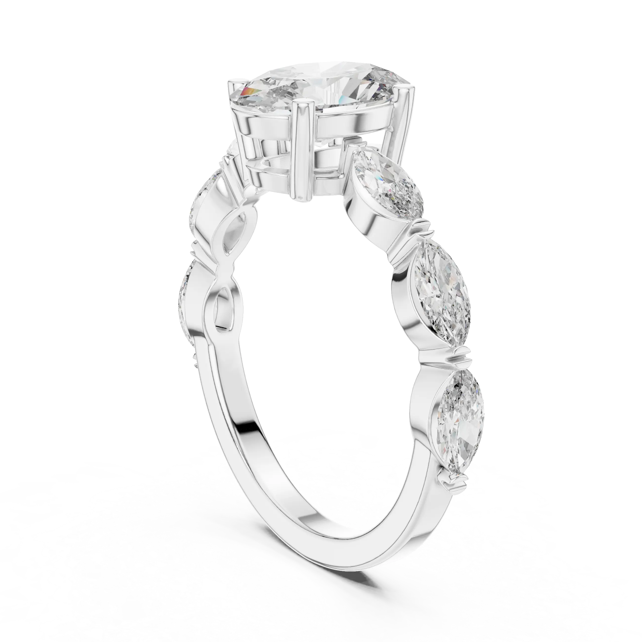 MJR0118 - Six-Prong Round Solitaire Ring with Hidden Sparkle Collar