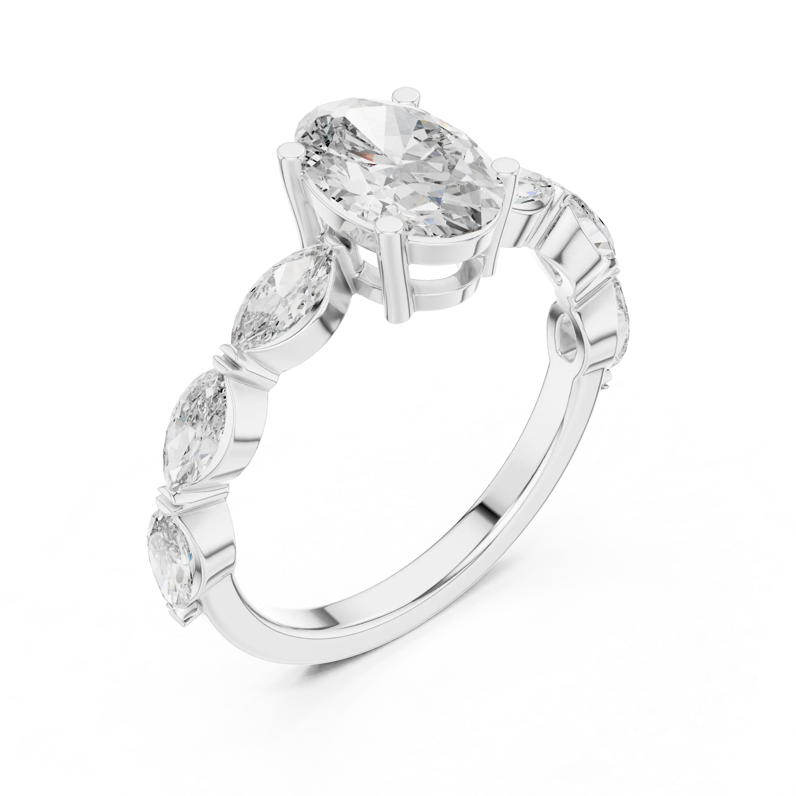 MJR0118 - Six-Prong Round Solitaire Ring with Hidden Sparkle Collar