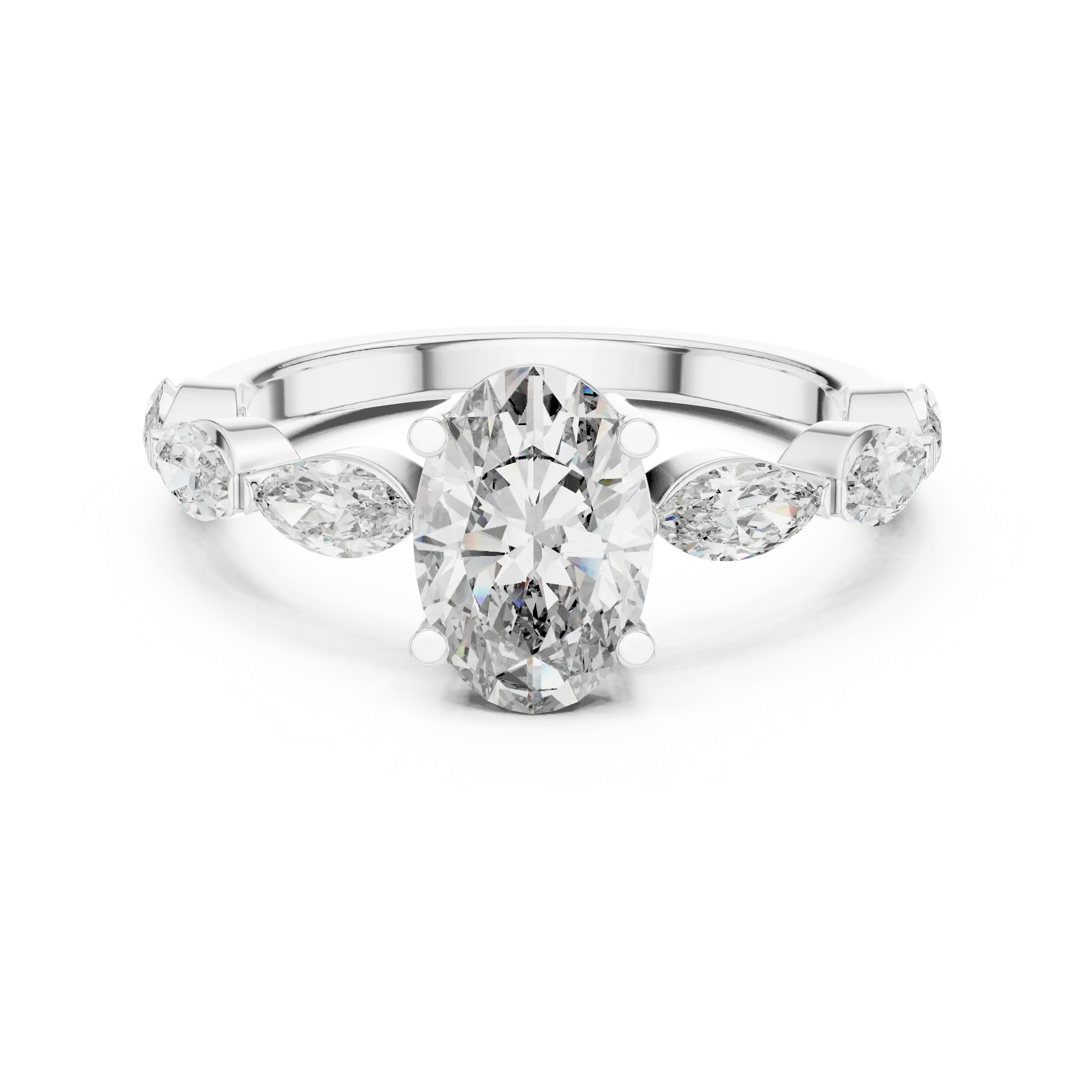 MJR0118 - Six-Prong Round Solitaire Ring with Hidden Sparkle Collar