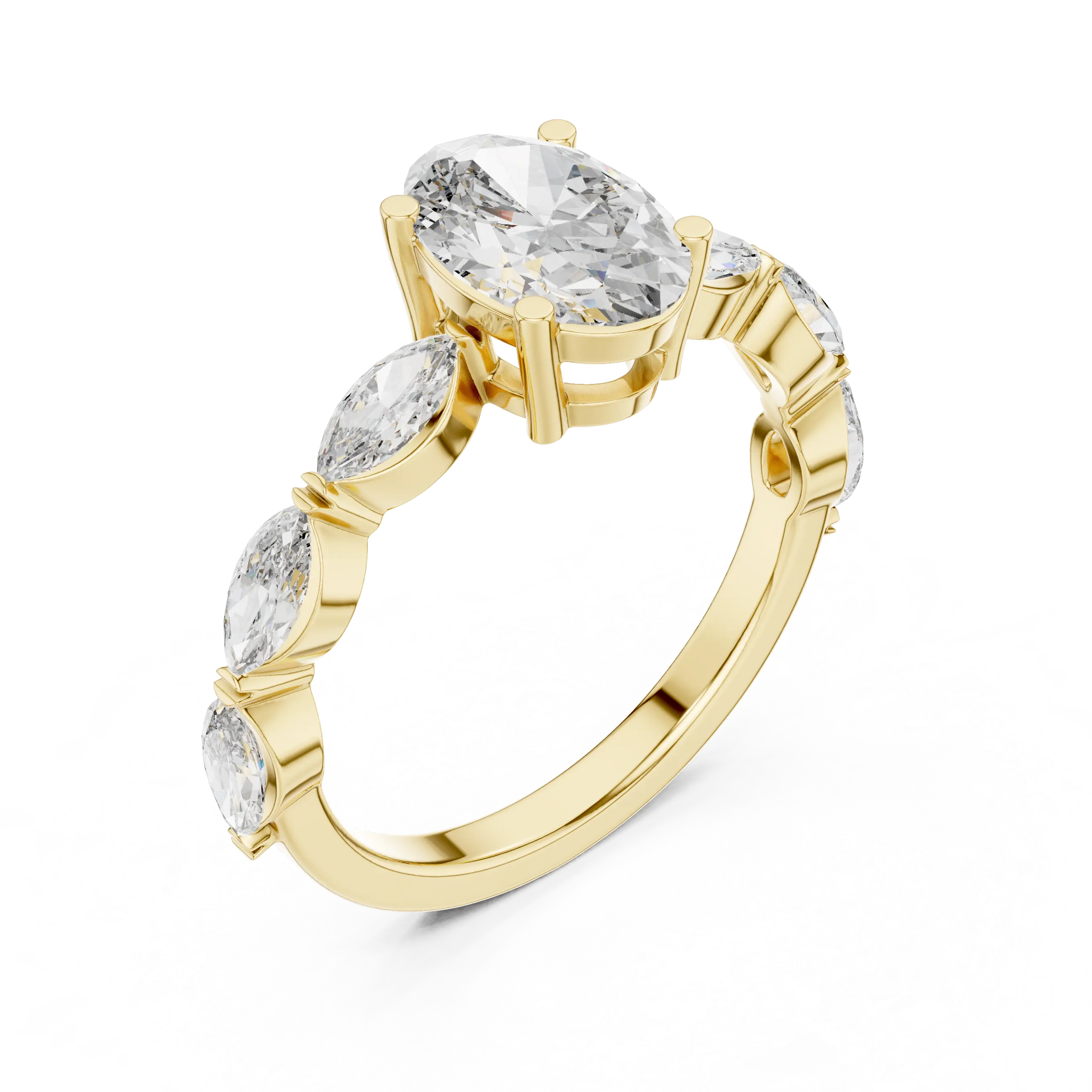MJR0118 - Six-Prong Round Solitaire Ring with Hidden Sparkle Collar