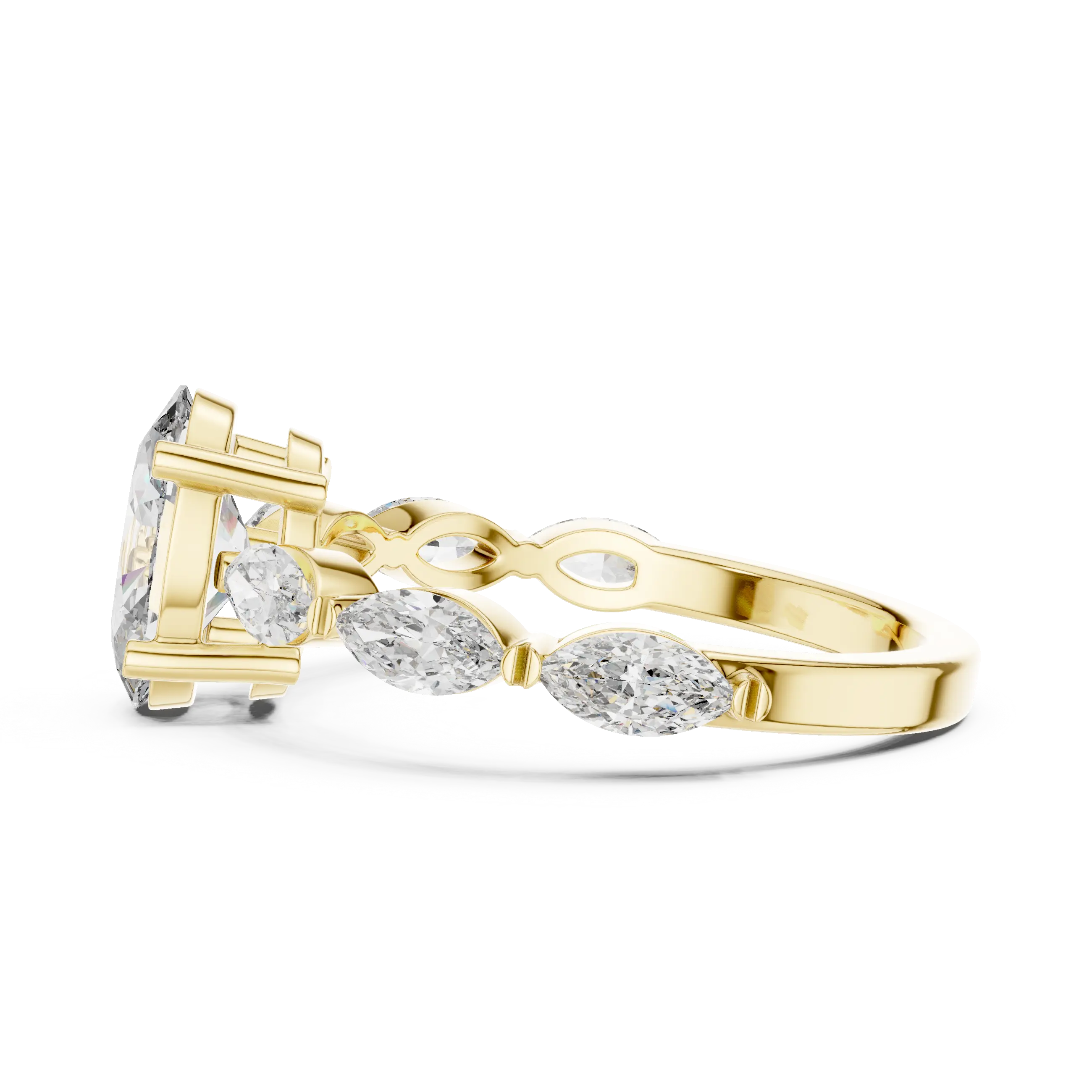 MJR0118 - Six-Prong Round Solitaire Ring with Hidden Sparkle Collar