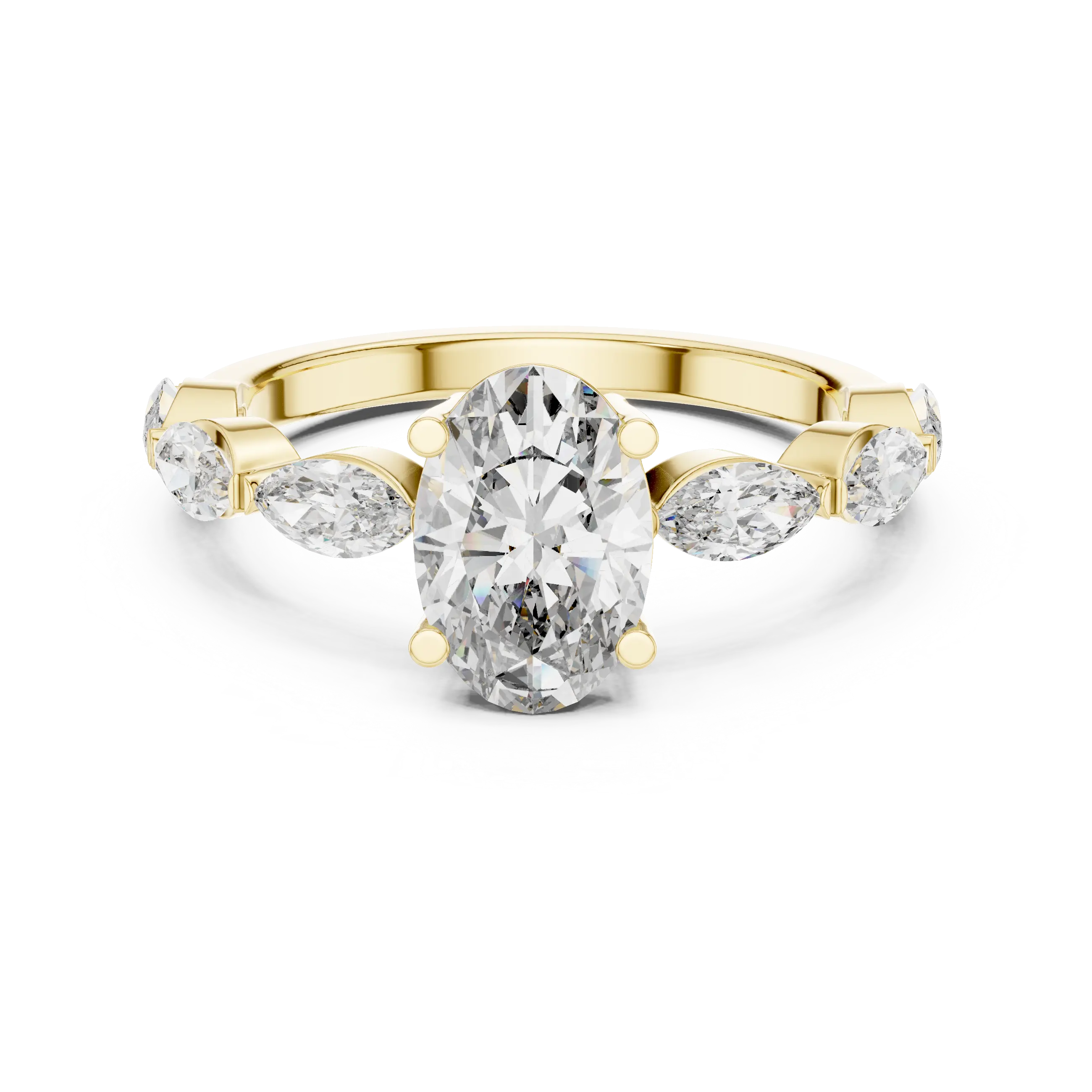 MJR0118 - Six-Prong Round Solitaire Ring with Hidden Sparkle Collar