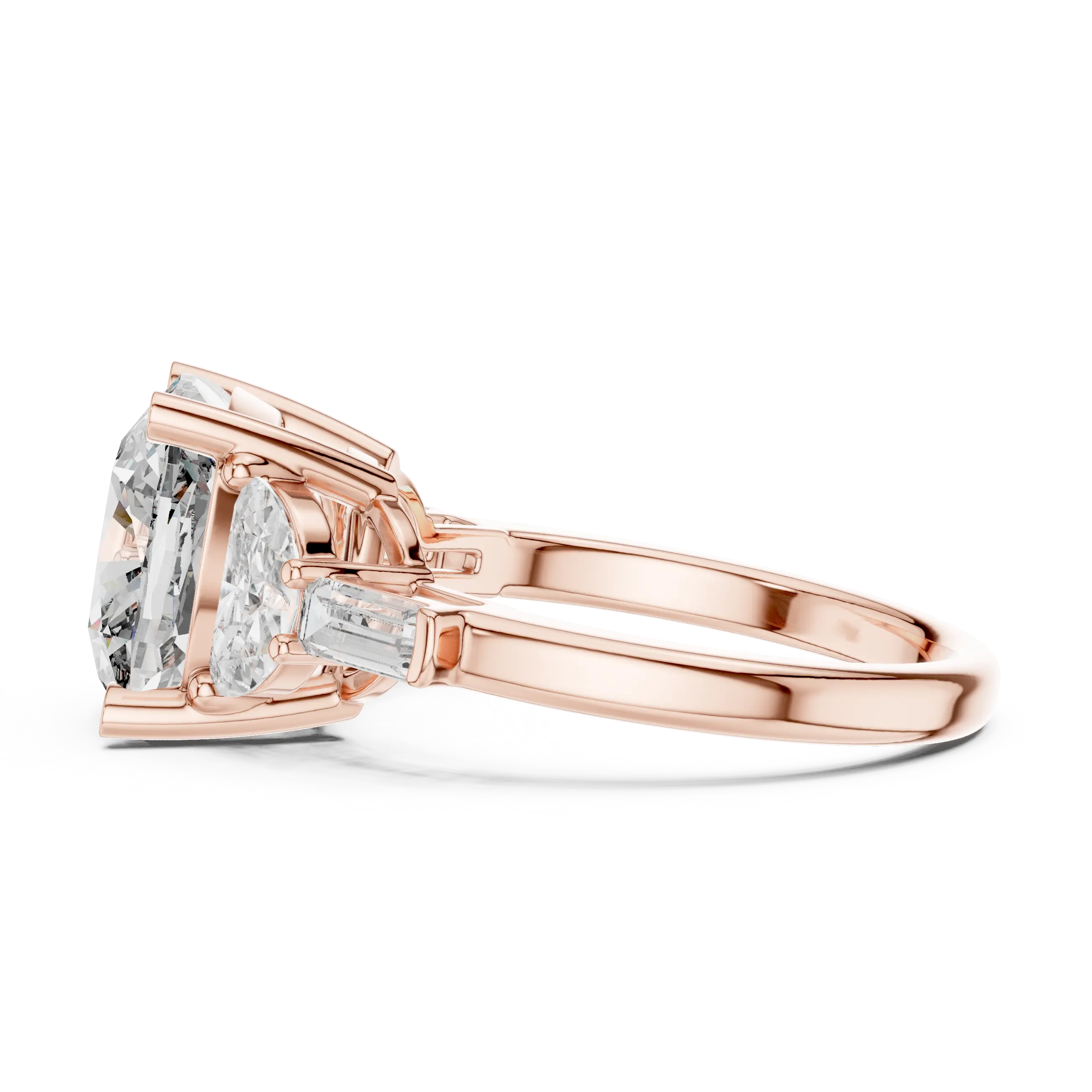 MJR0138 - Grand Cushion Gemstone Ring with Multi-Shape Side Accents