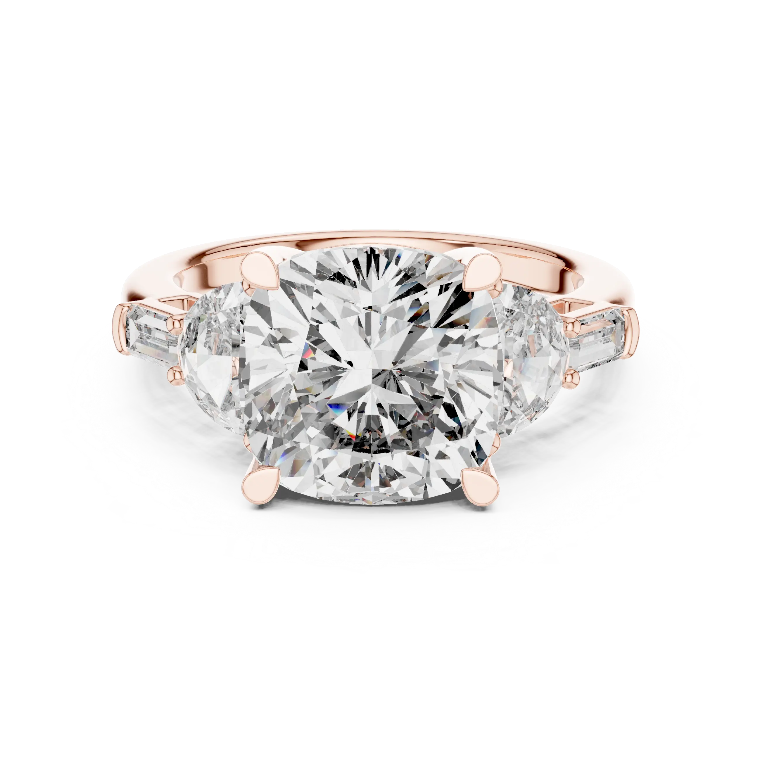 MJR0138 - Grand Cushion Gemstone Ring with Multi-Shape Side Accents
