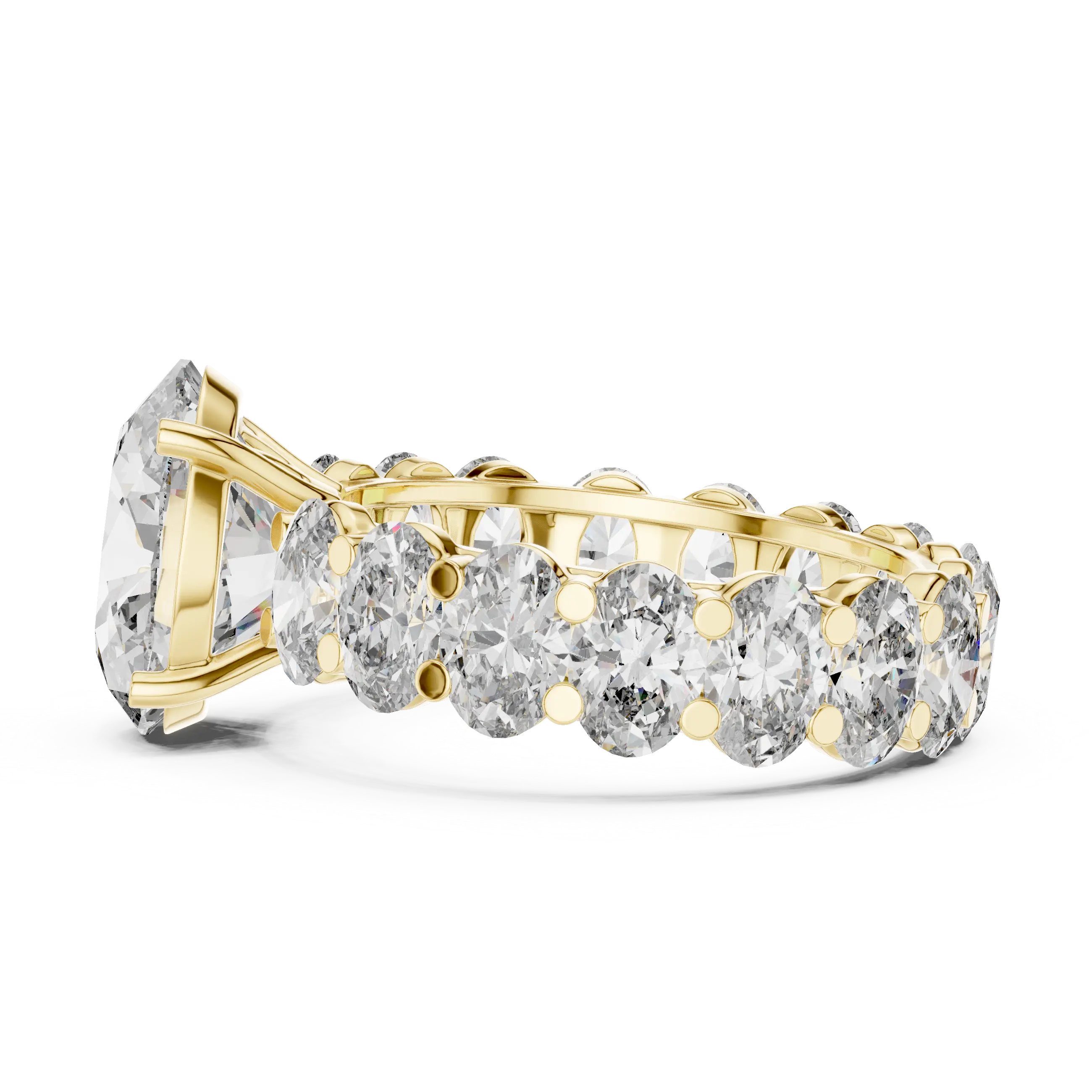 MJR0128 - Classic Oval Center Stone Set on Full Oval Eternity Shank