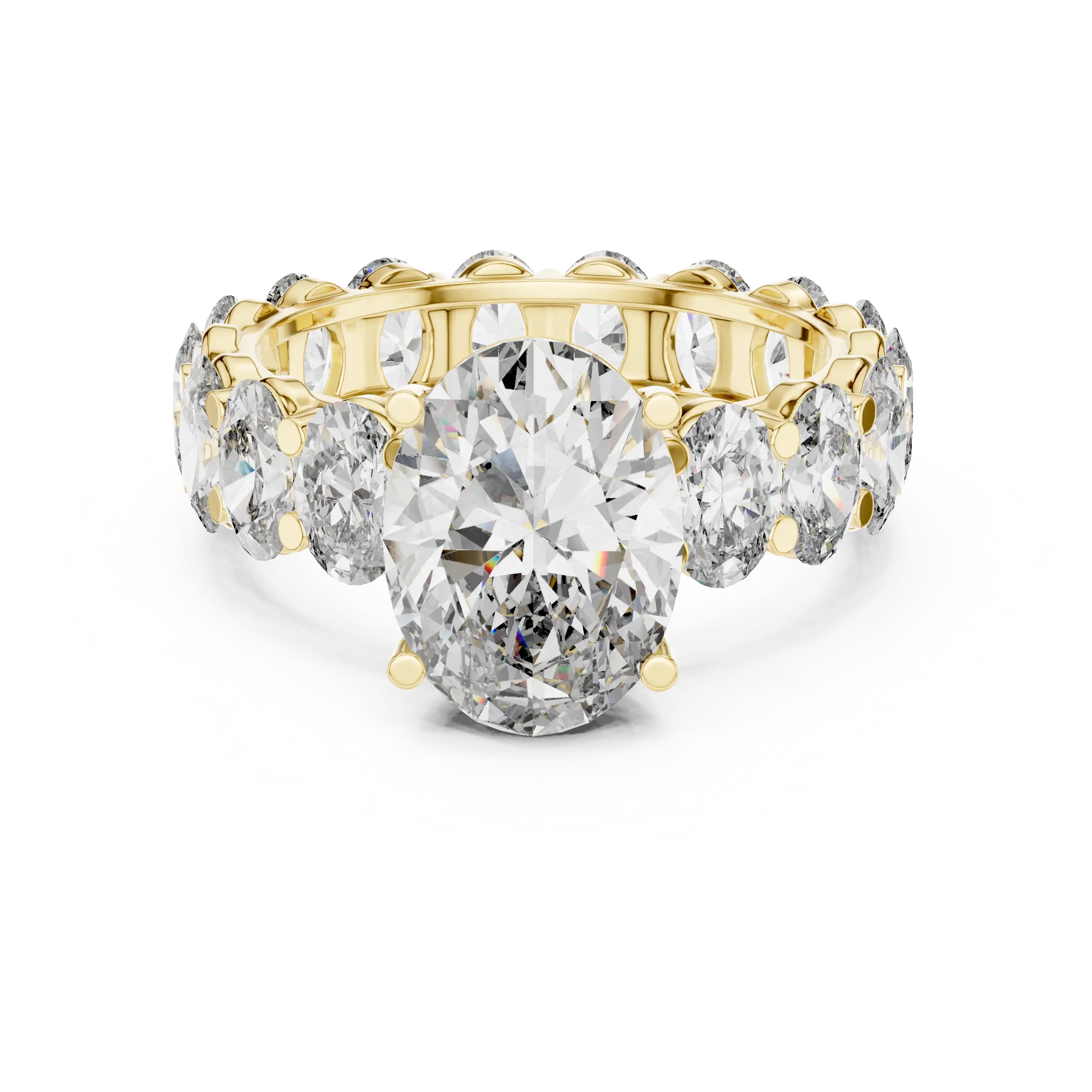MJR0128 - Classic Oval Center Stone Set on Full Oval Eternity Shank