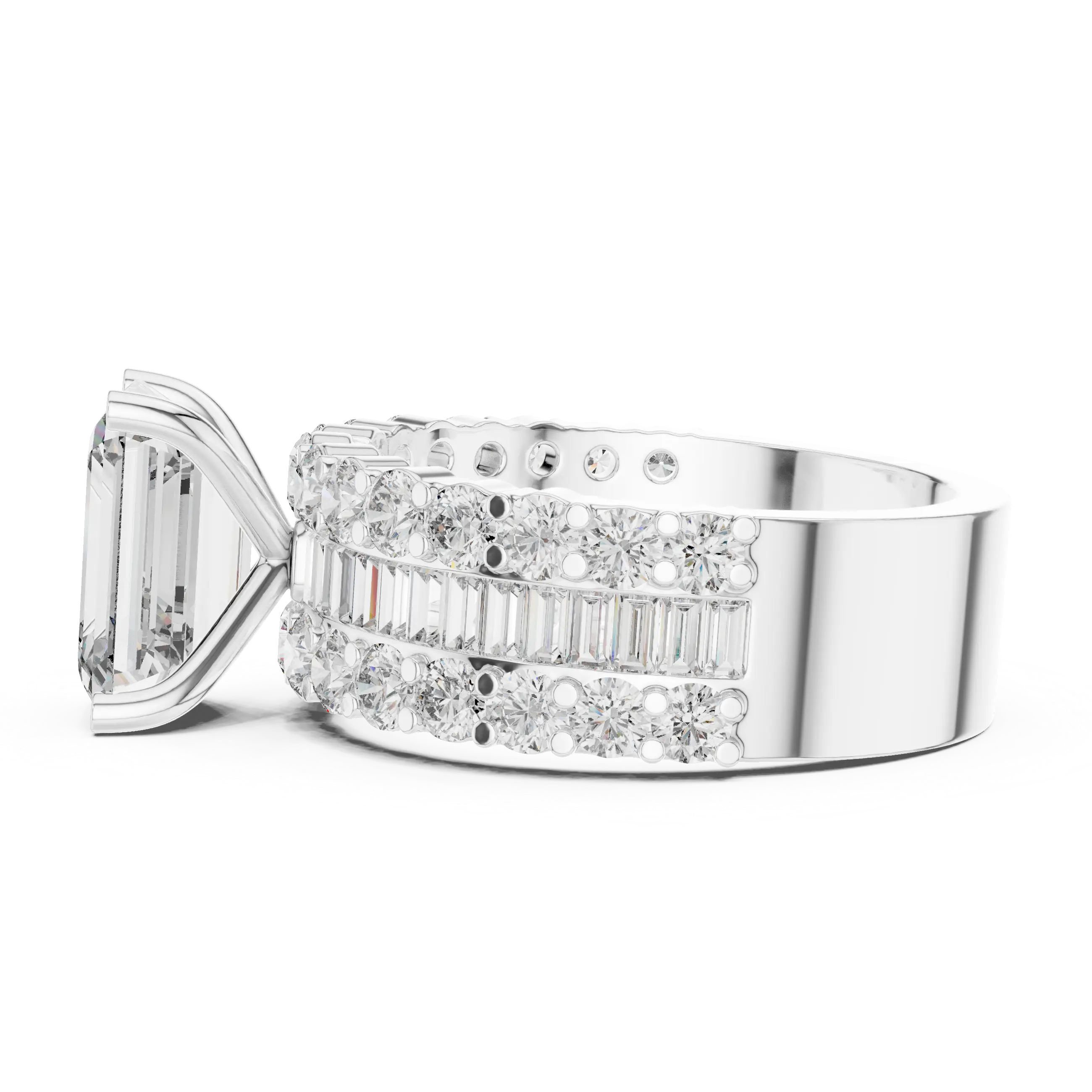MJR0126 - Grand Multi-Row Accent Emerald Cut Statement Ring
