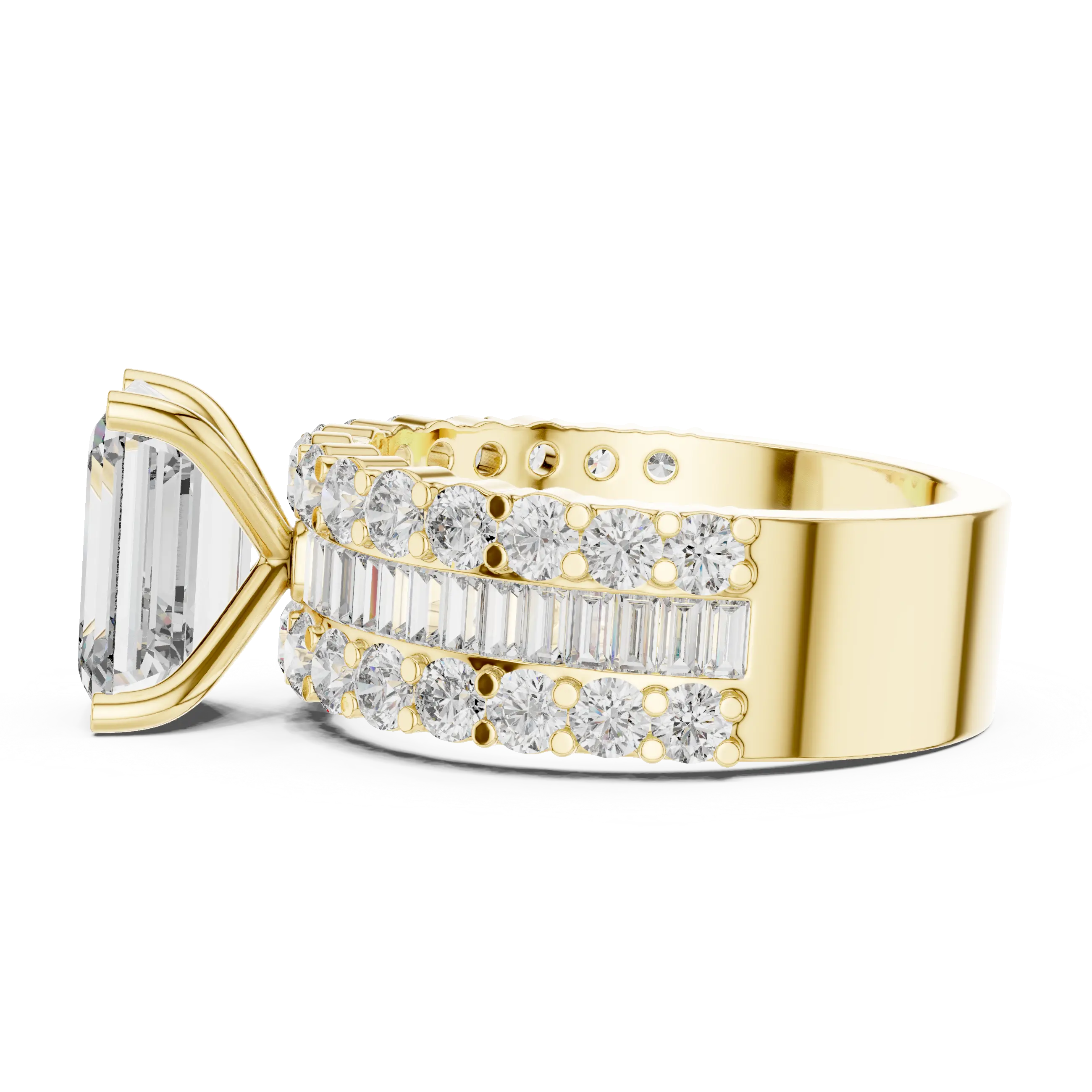 MJR0126 - Grand Multi-Row Accent Emerald Cut Statement Ring