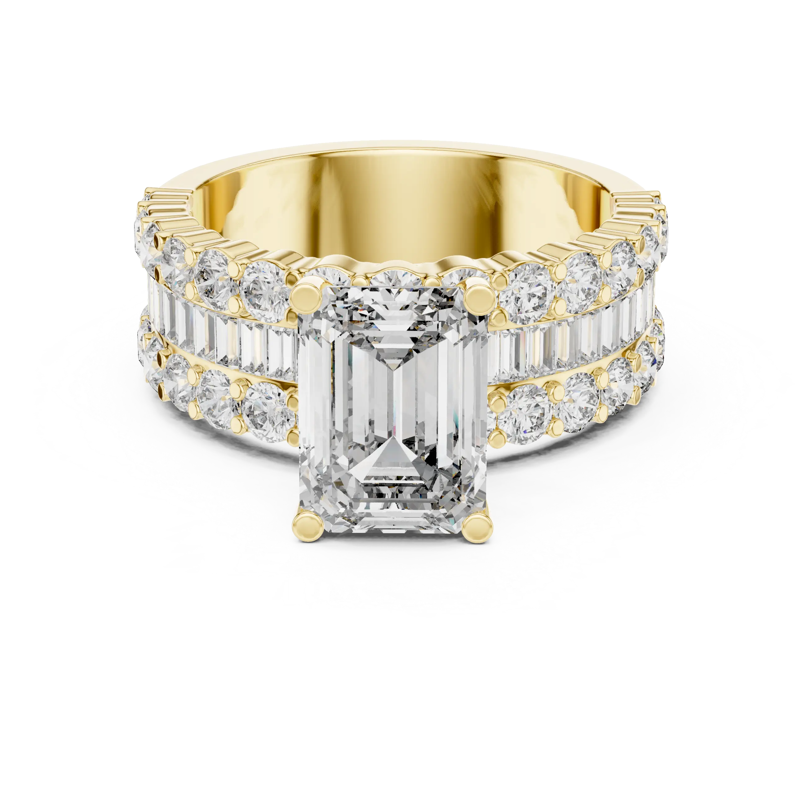MJR0126 - Grand Multi-Row Accent Emerald Cut Statement Ring