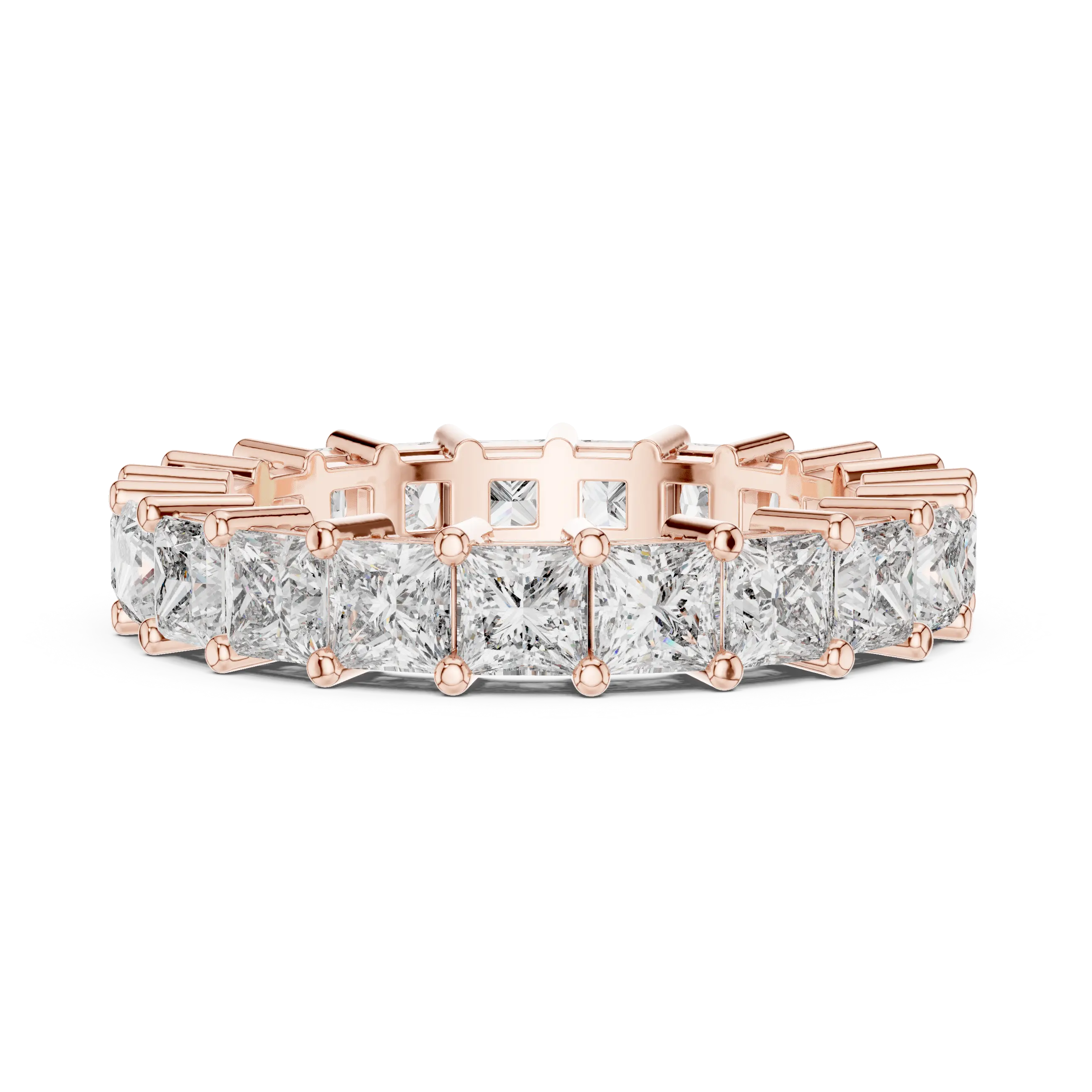MJET019 - Princess Cut Shared Prong Full Eternity Wedding Band