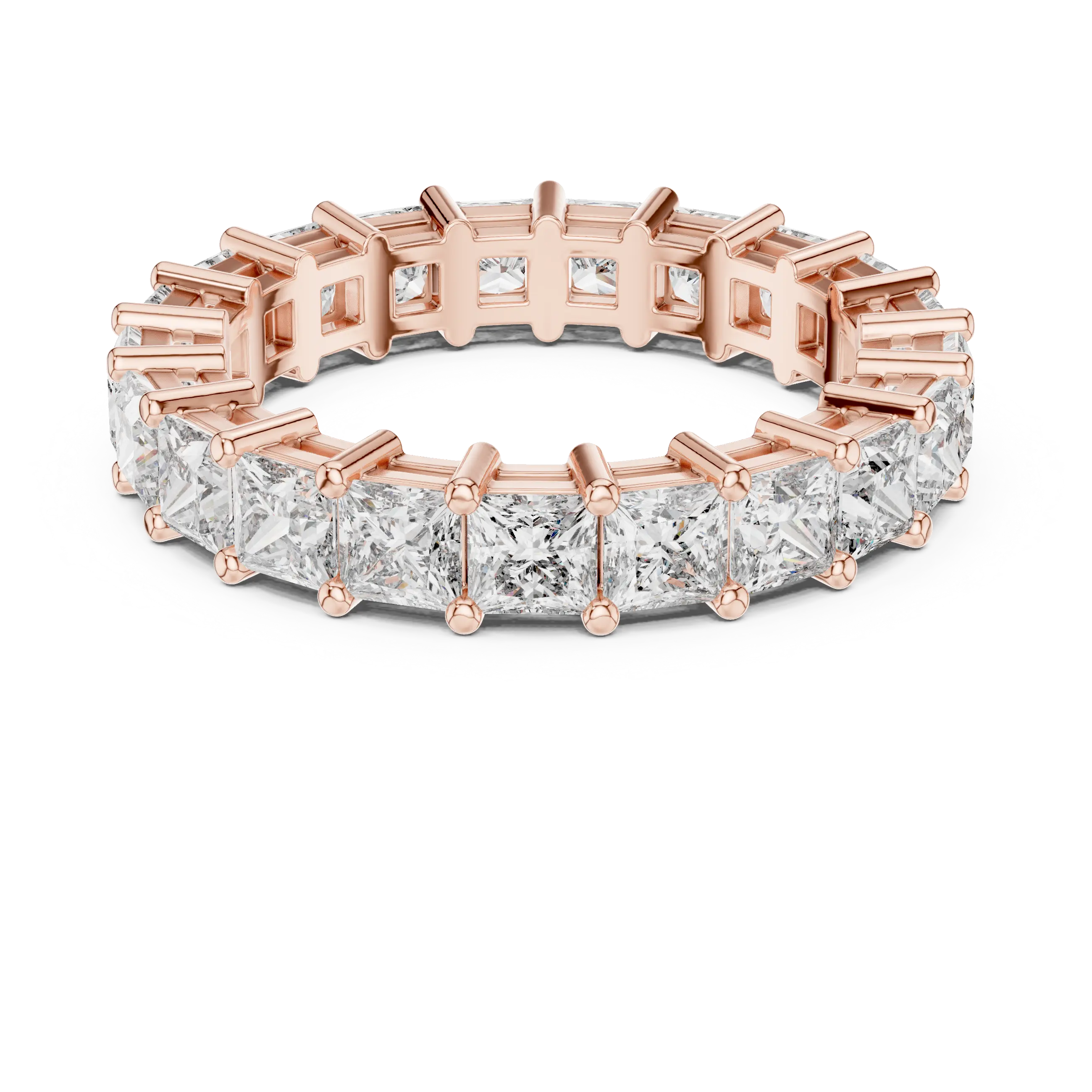 MJET019 - Princess Cut Shared Prong Full Eternity Wedding Band