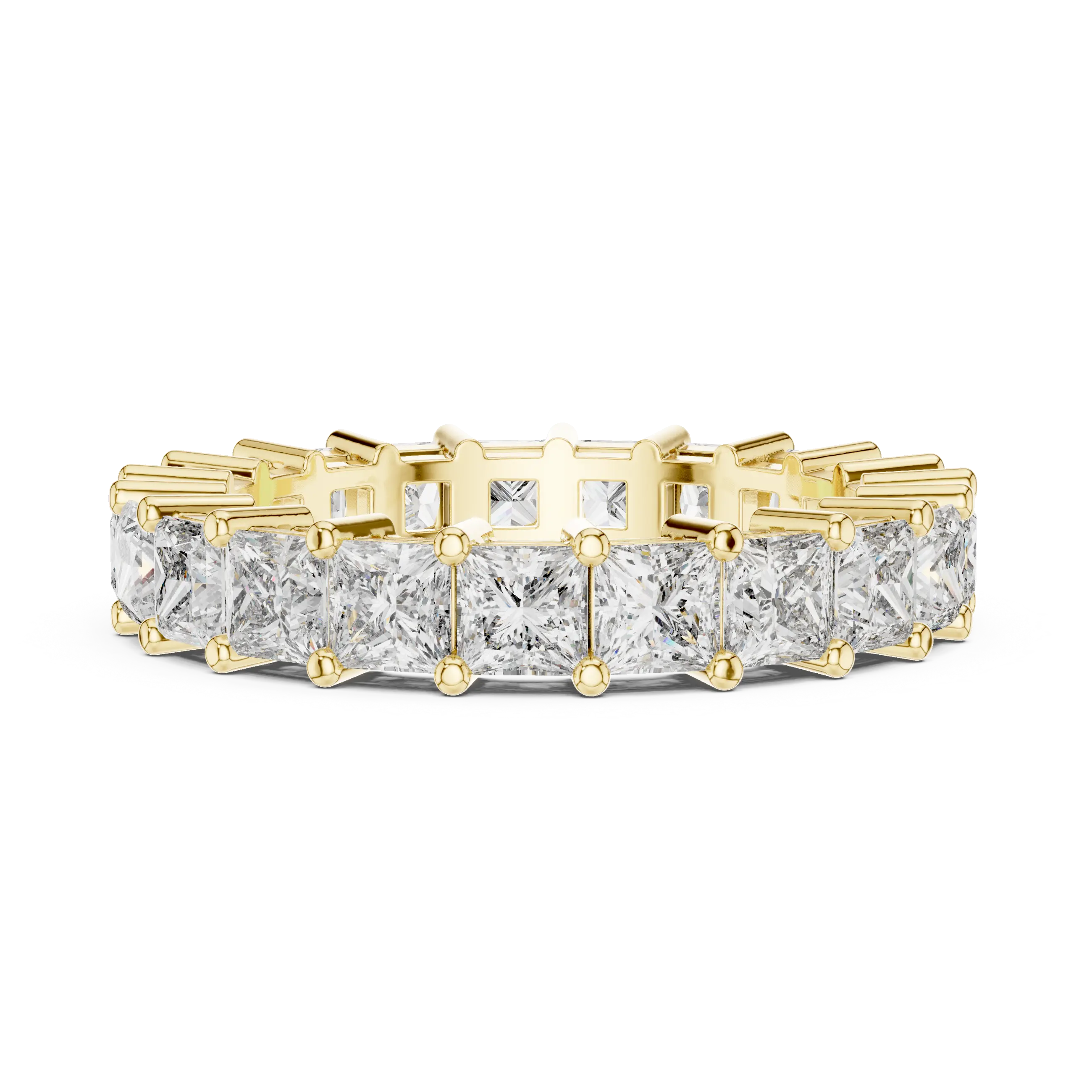 MJET019 - Princess Cut Shared Prong Full Eternity Wedding Band