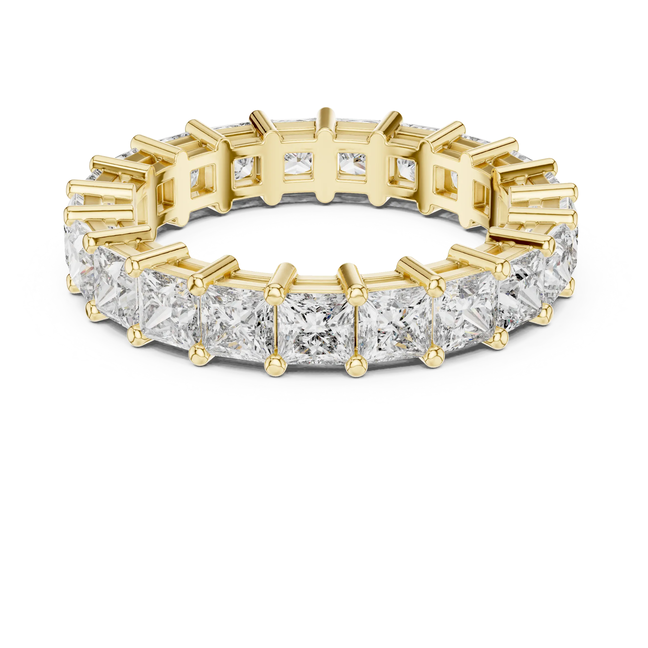 MJET019 - Princess Cut Shared Prong Full Eternity Wedding Band
