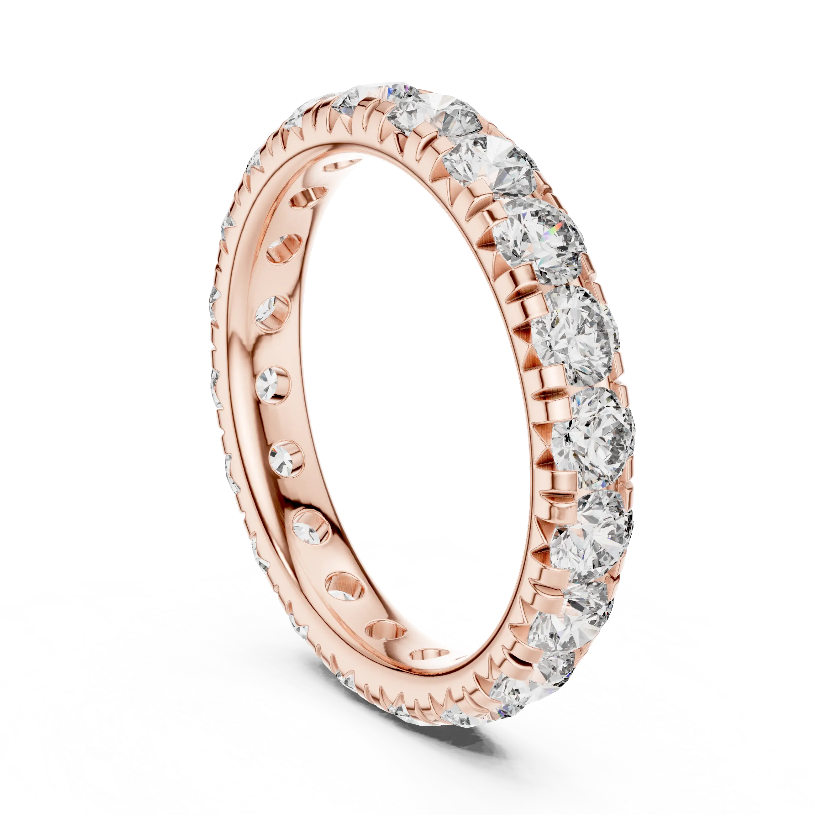 MJET021 - Timeless Round Diamond Imitation Stackable Eternity Band