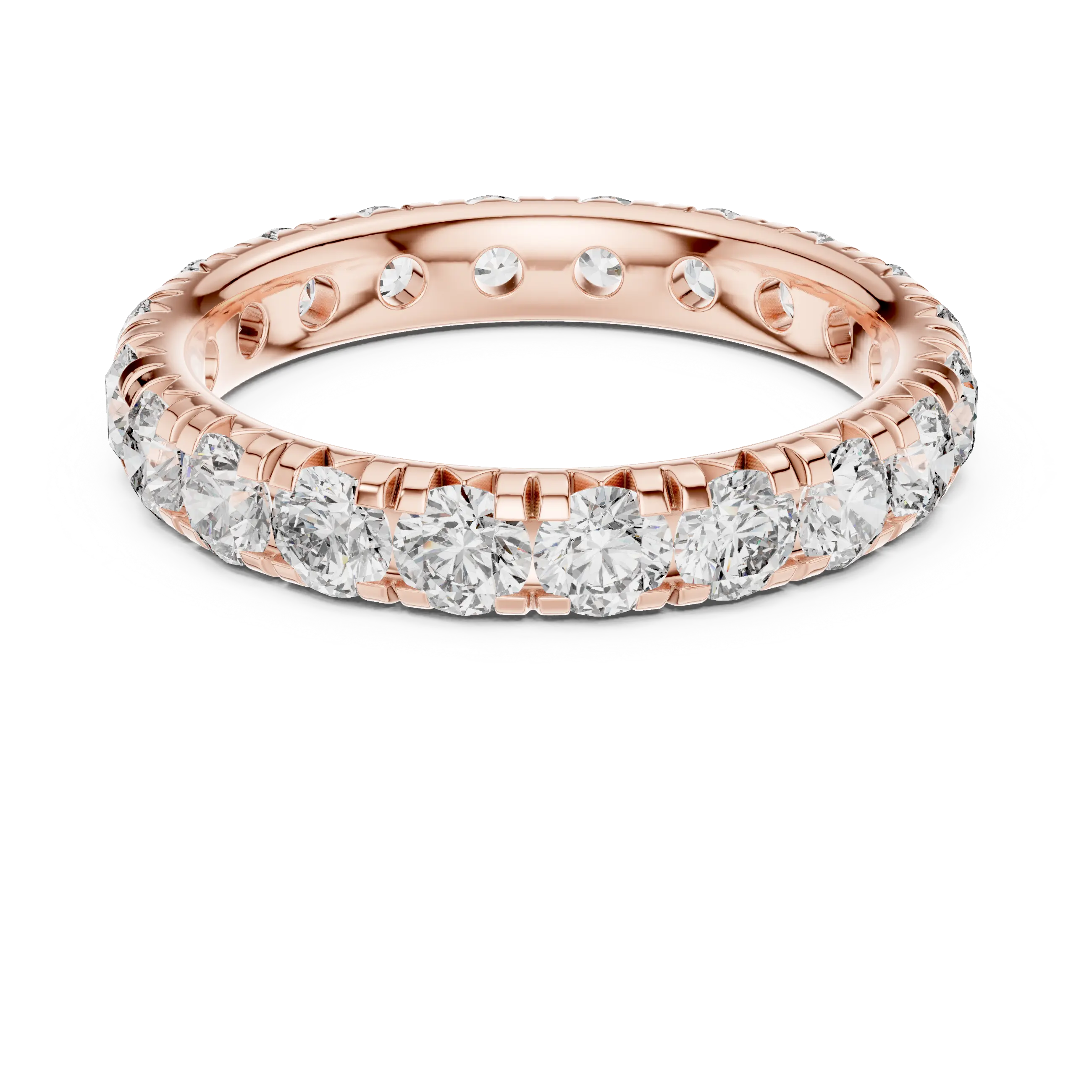 MJET021 - Timeless Round Diamond Imitation Stackable Eternity Band