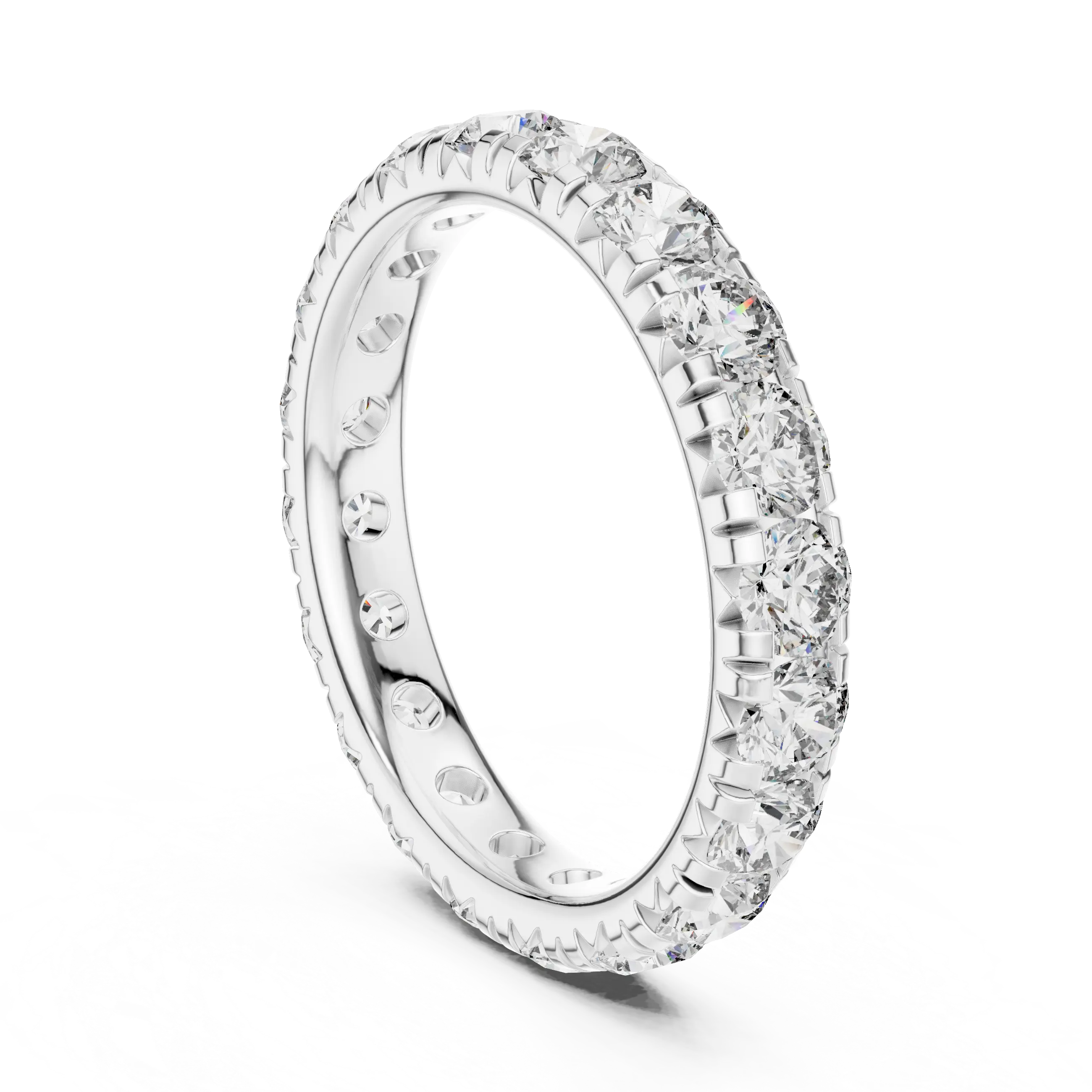 MJET021 - Timeless Round Diamond Imitation Stackable Eternity Band