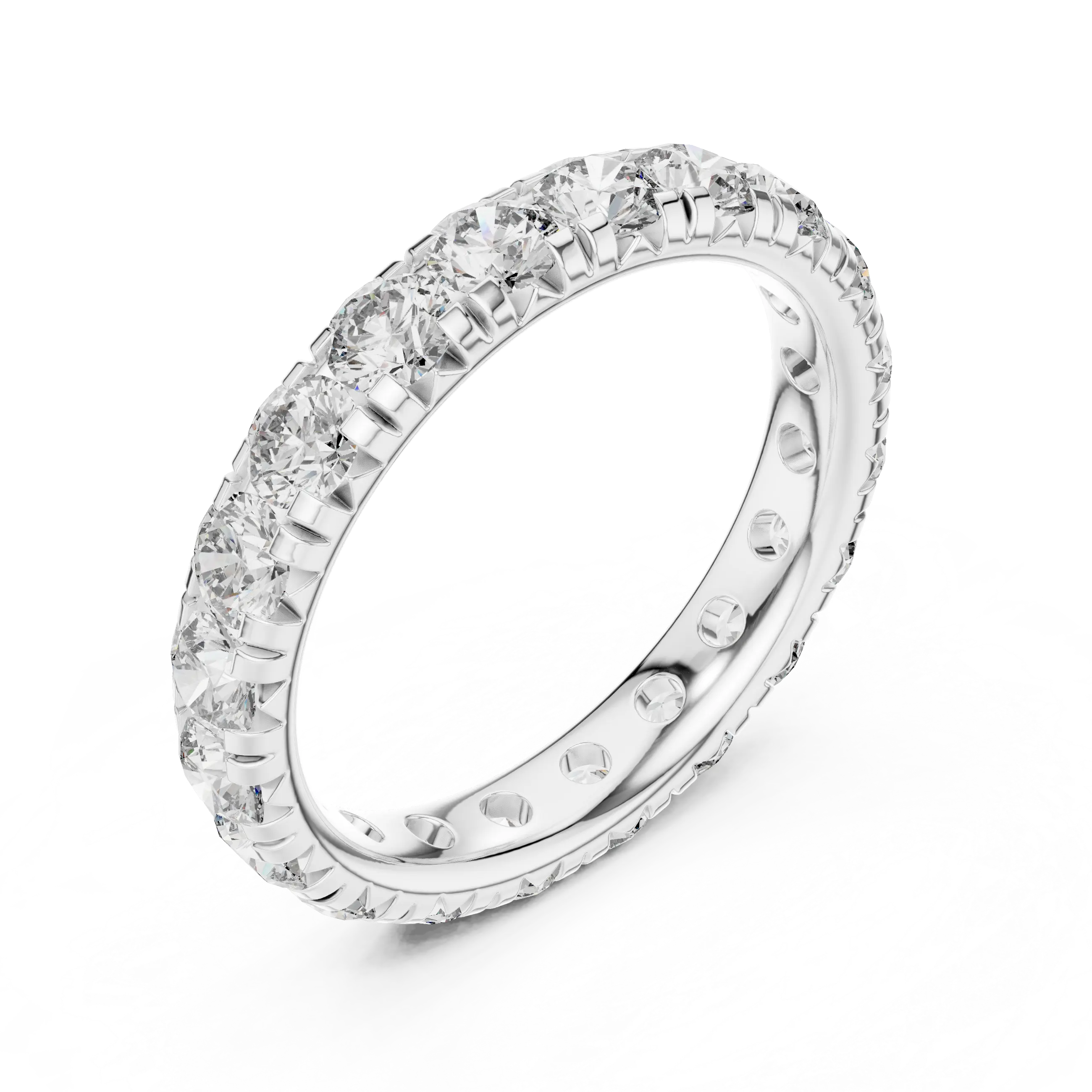 MJET021 - Timeless Round Diamond Imitation Stackable Eternity Band