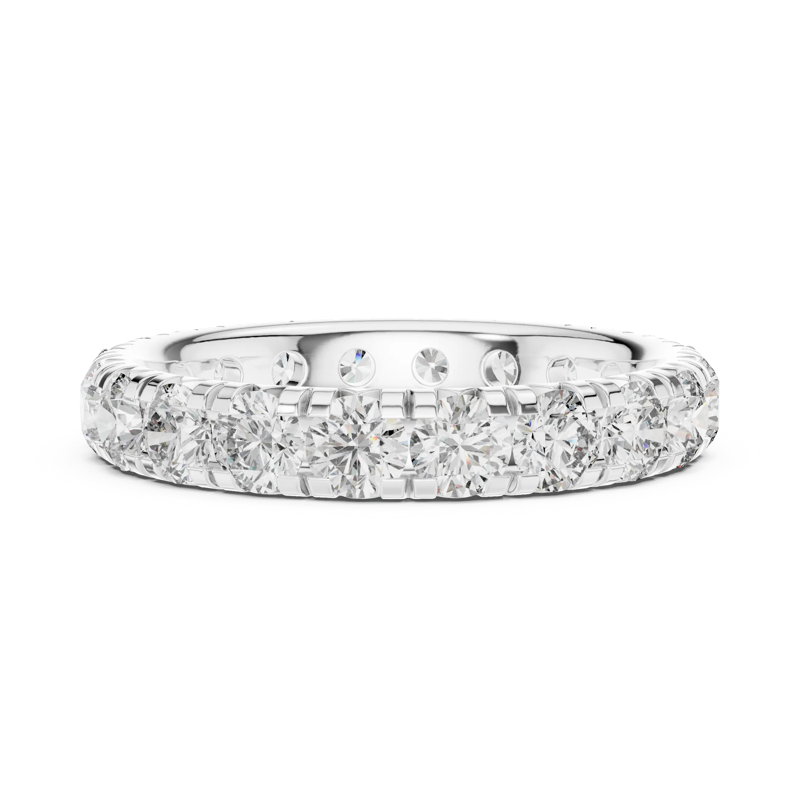 MJET021 - Timeless Round Diamond Imitation Stackable Eternity Band