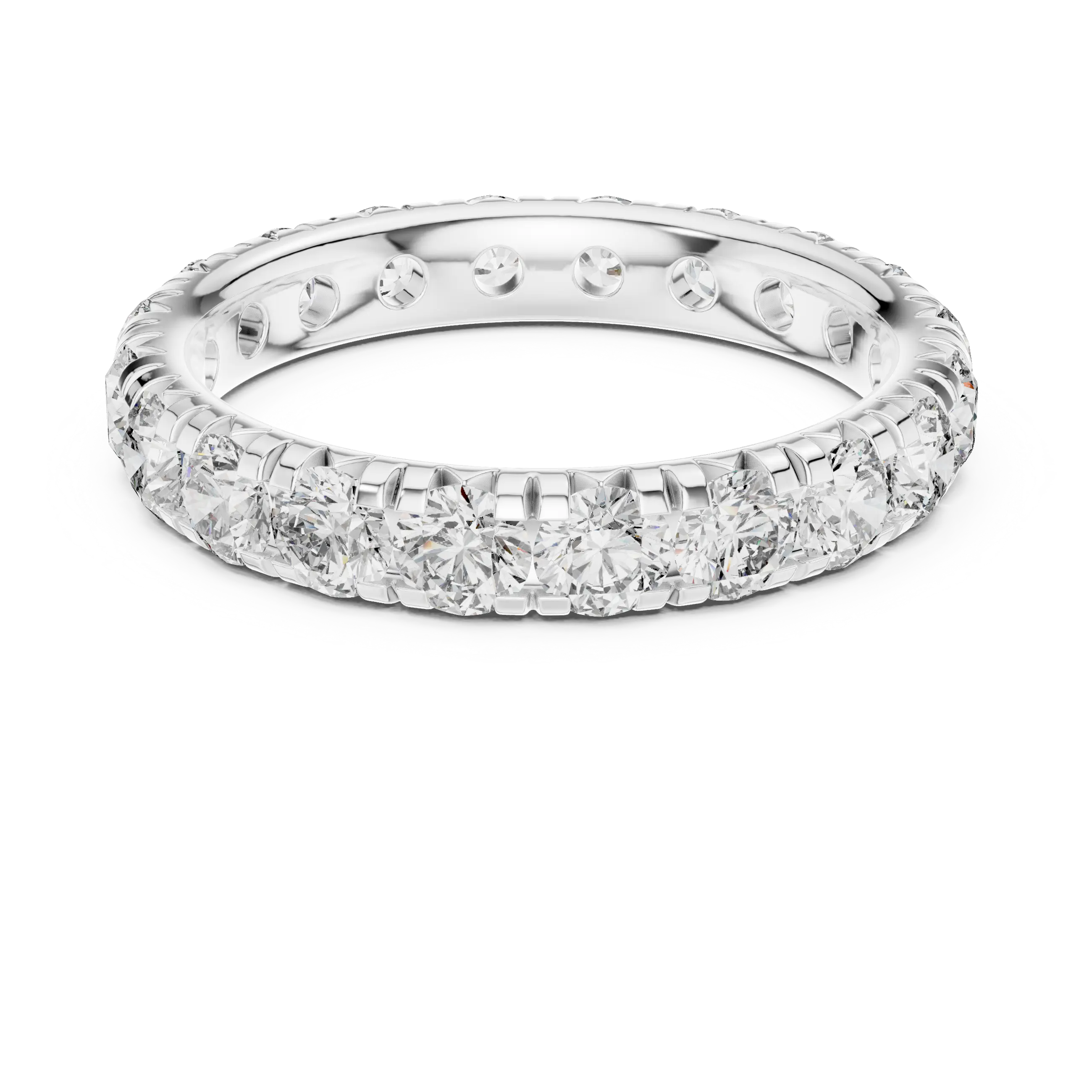 MJET021 - Timeless Round Diamond Imitation Stackable Eternity Band