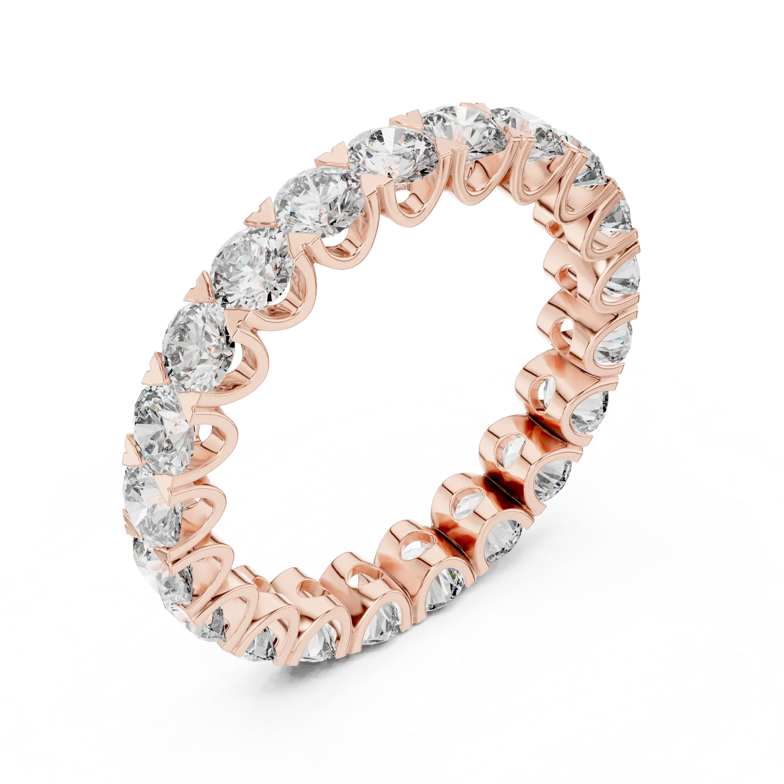 MJET022 - Timeless Round Diamond Imitation Stackable Eternity Band