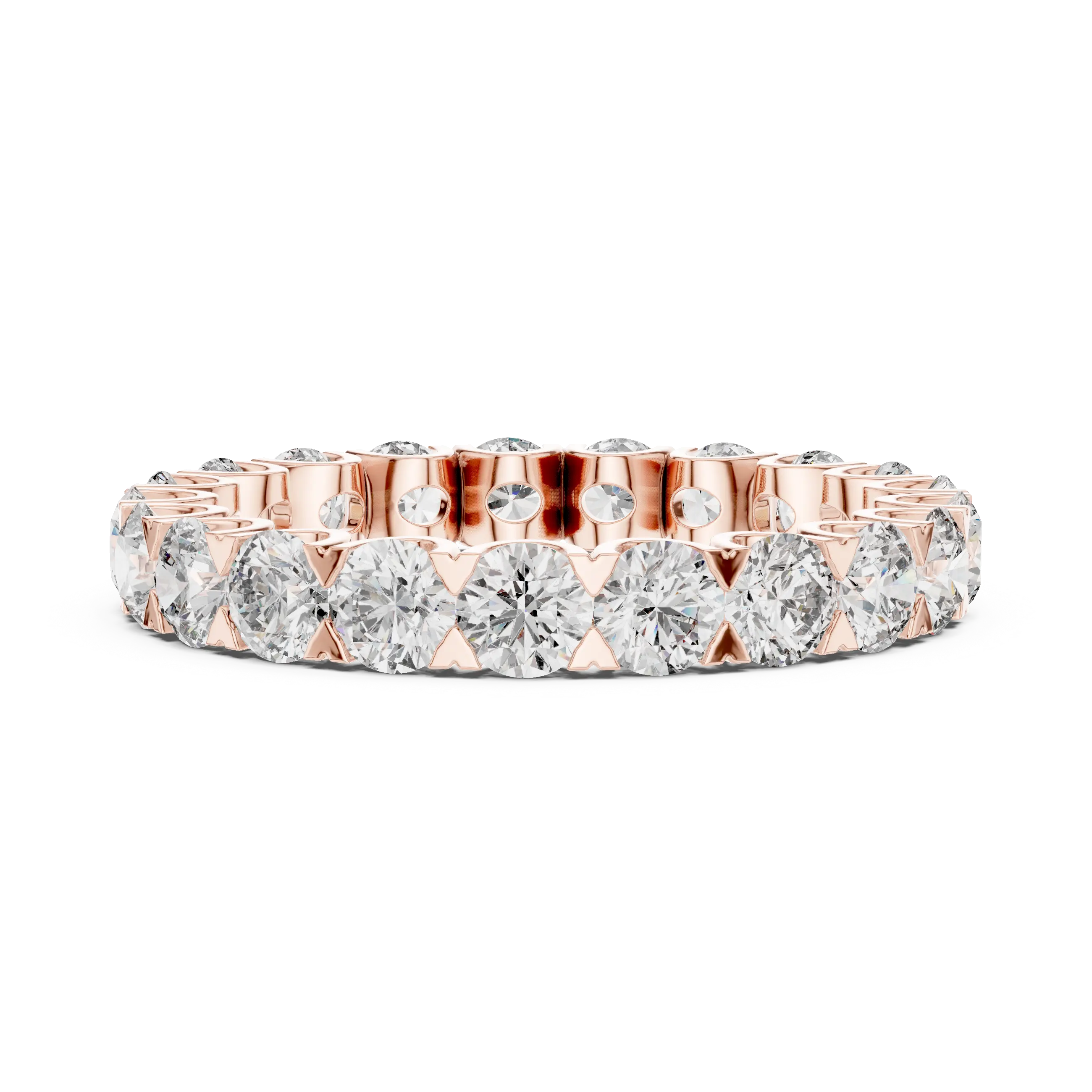 MJET022 - Timeless Round Diamond Imitation Stackable Eternity Band