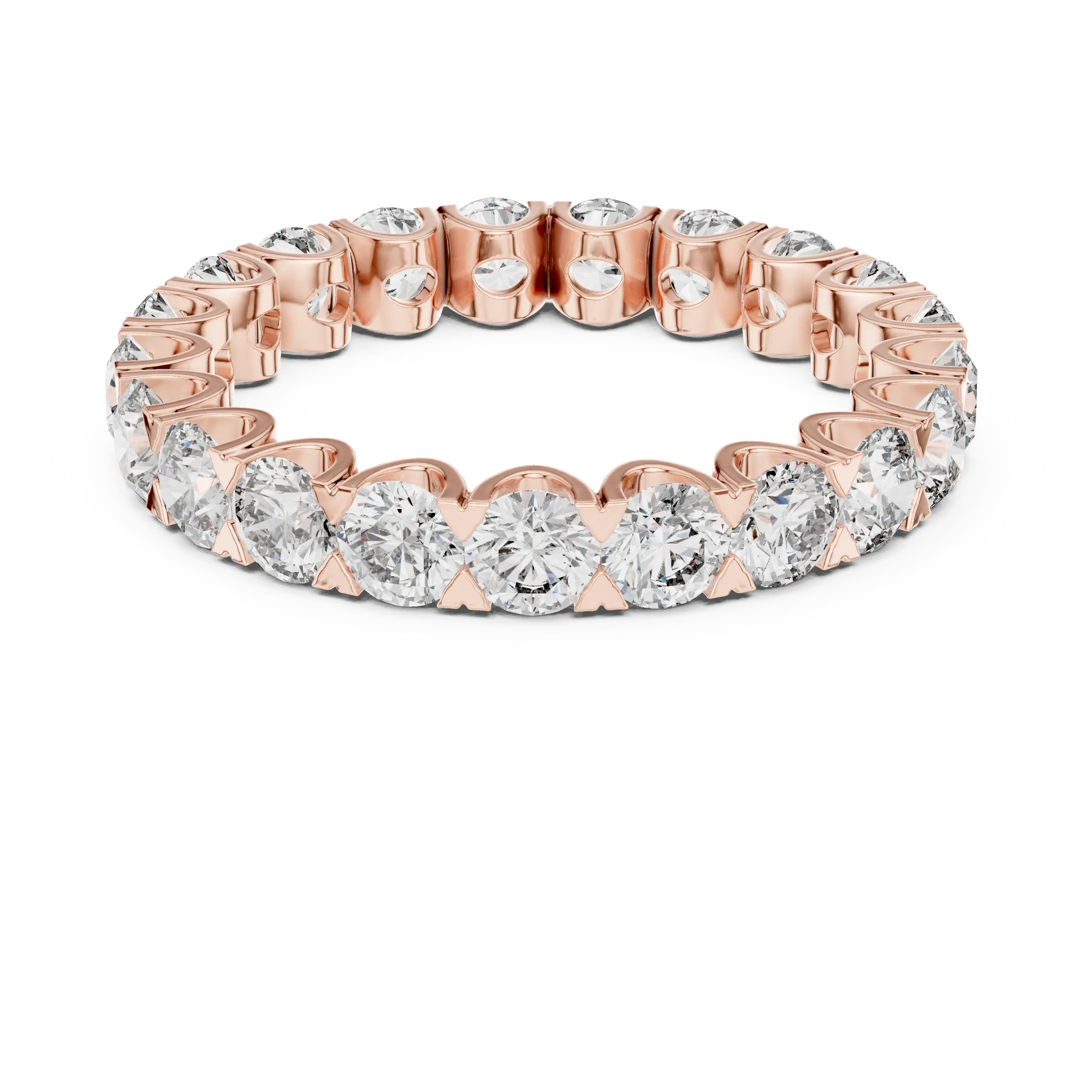 MJET022 - Timeless Round Diamond Imitation Stackable Eternity Band