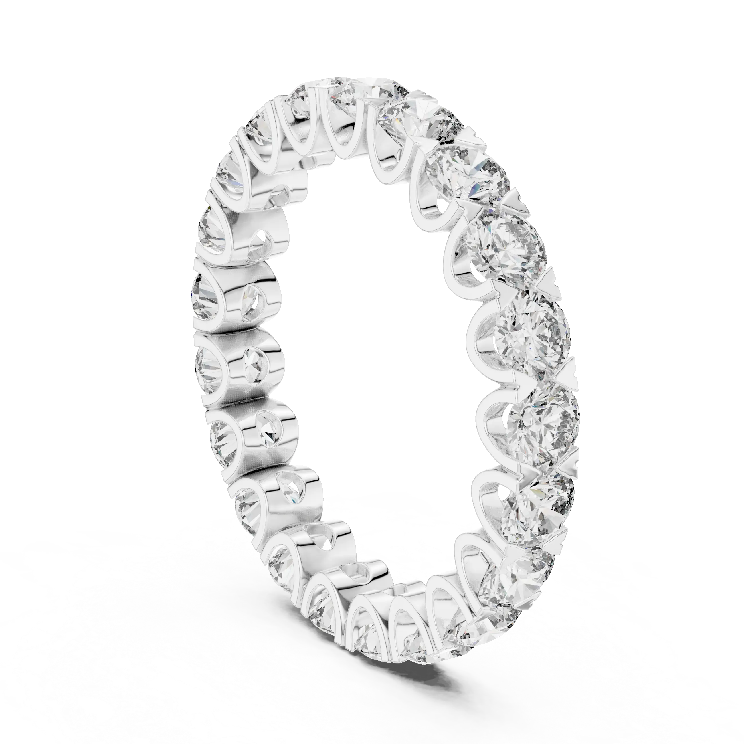 MJET022 - Timeless Round Diamond Imitation Stackable Eternity Band