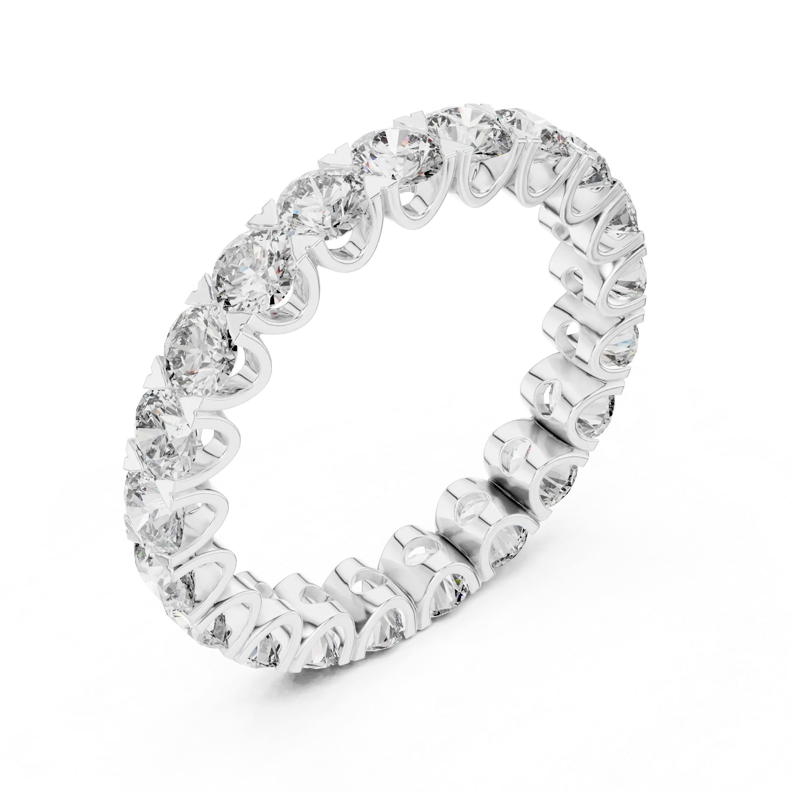 MJET022 - Timeless Round Diamond Imitation Stackable Eternity Band