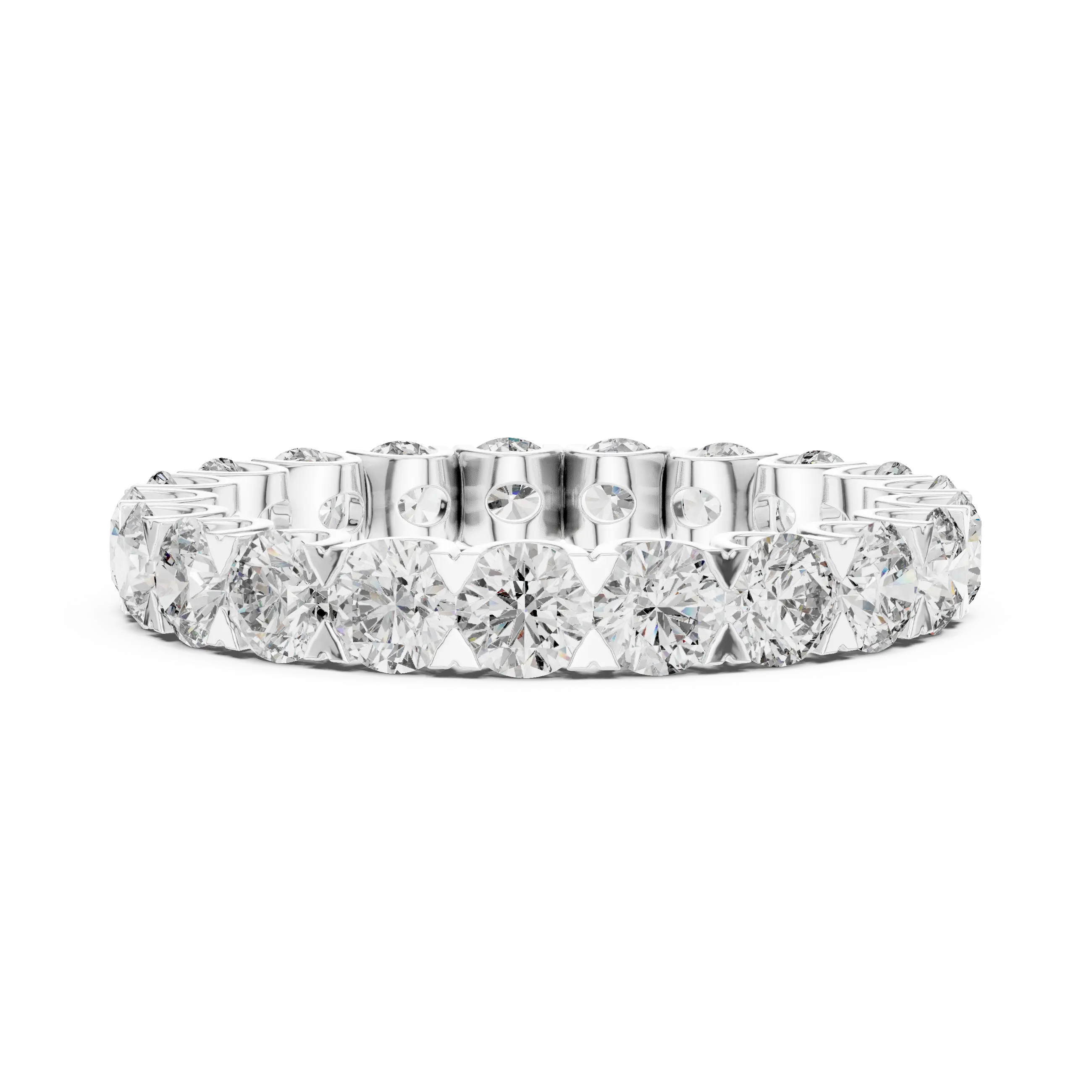 MJET022 - Timeless Round Diamond Imitation Stackable Eternity Band